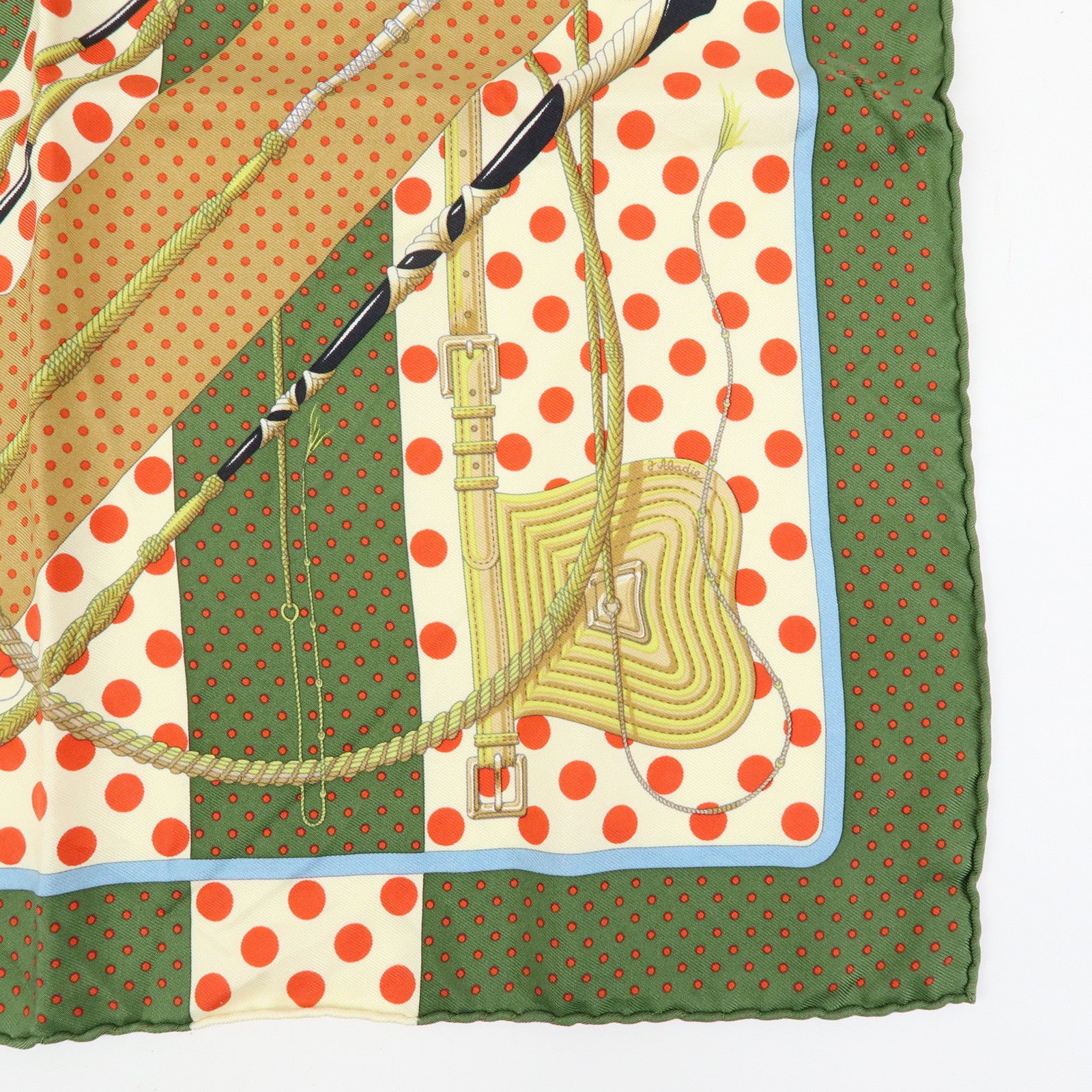 HERMES Petit Carre42 Set of 2 Silk 100% Scarf Clic Clac MORS&FILETS