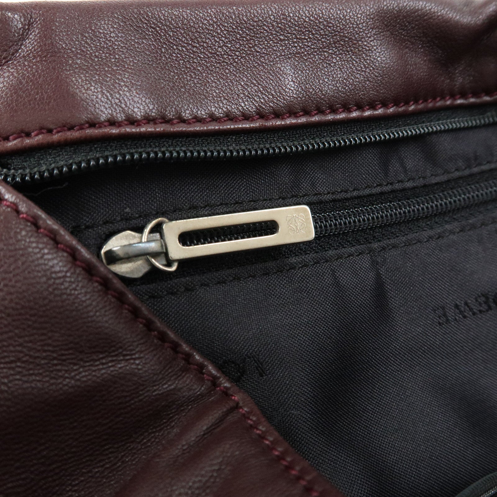 LOEWE Anagram Nappa Leather Hand Bag Shoulder Bag Bordeaux Brown