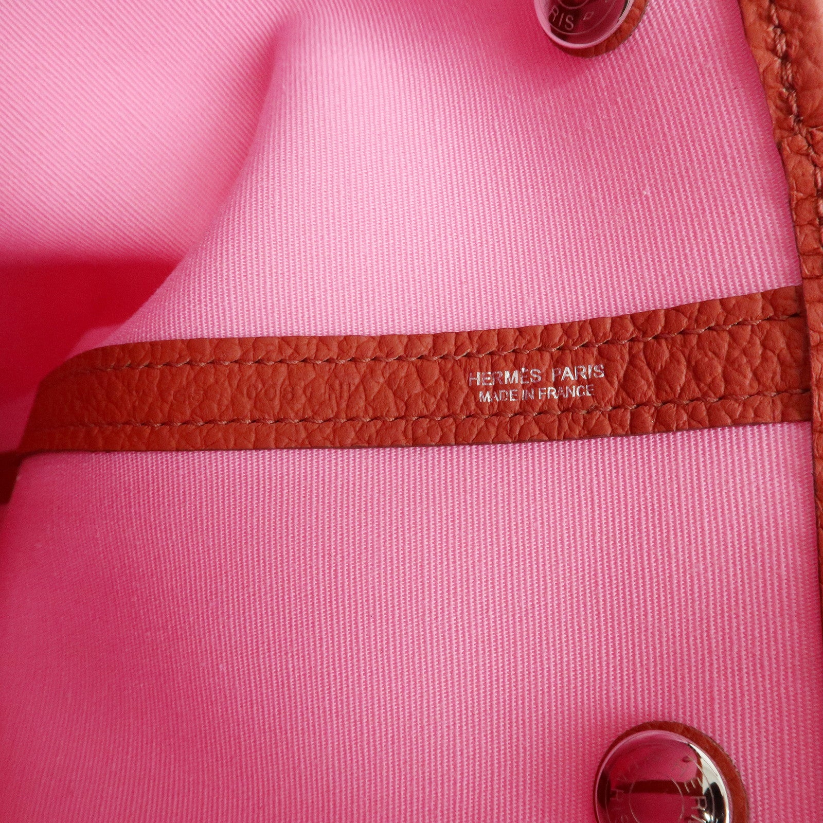 HERMES Garden File PM Y Stamped Toile Militaire Leather 2Way Bag