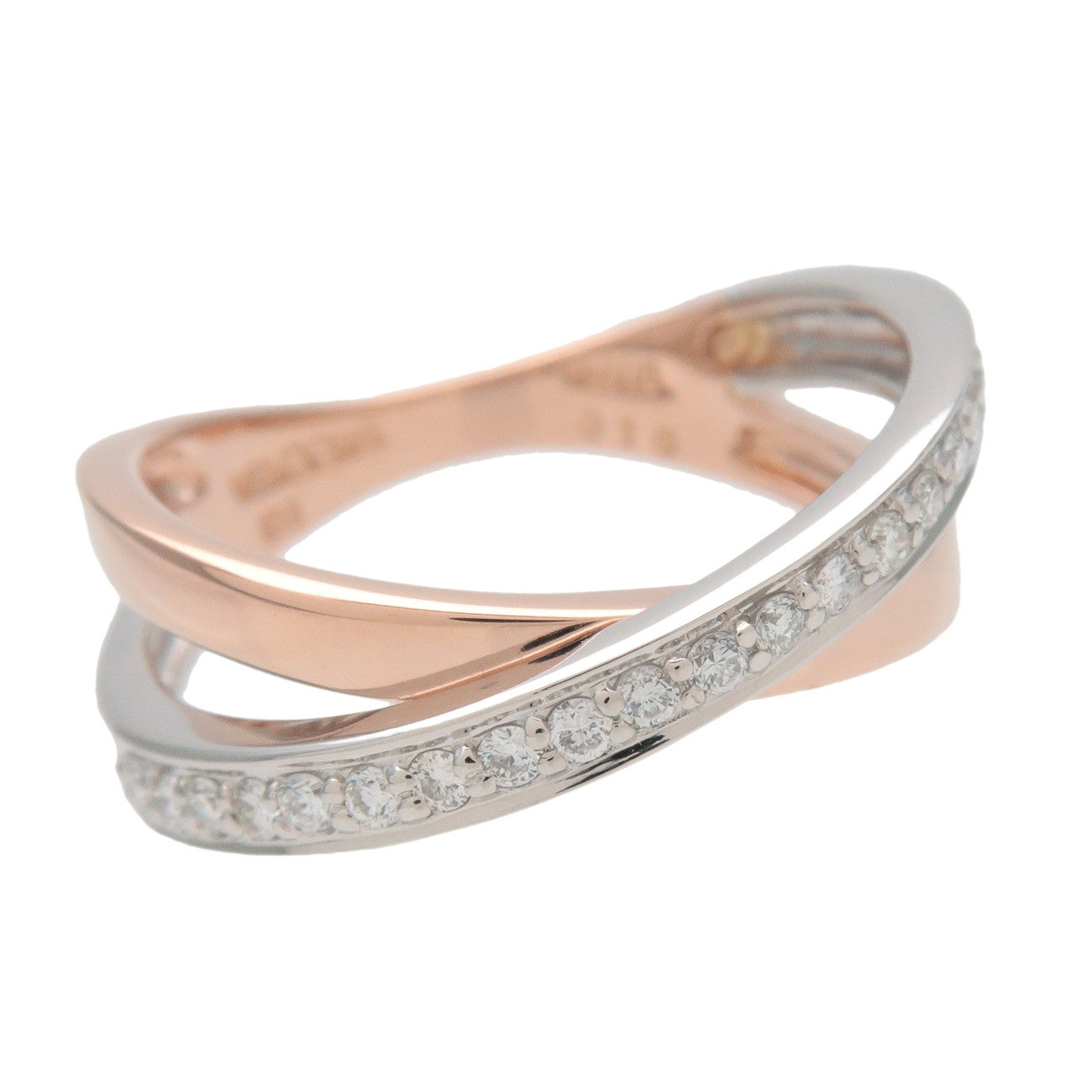 VENDOME AOYAMA Diamond Ring PT900 750PG Platinum Rose Gold US5.5-6