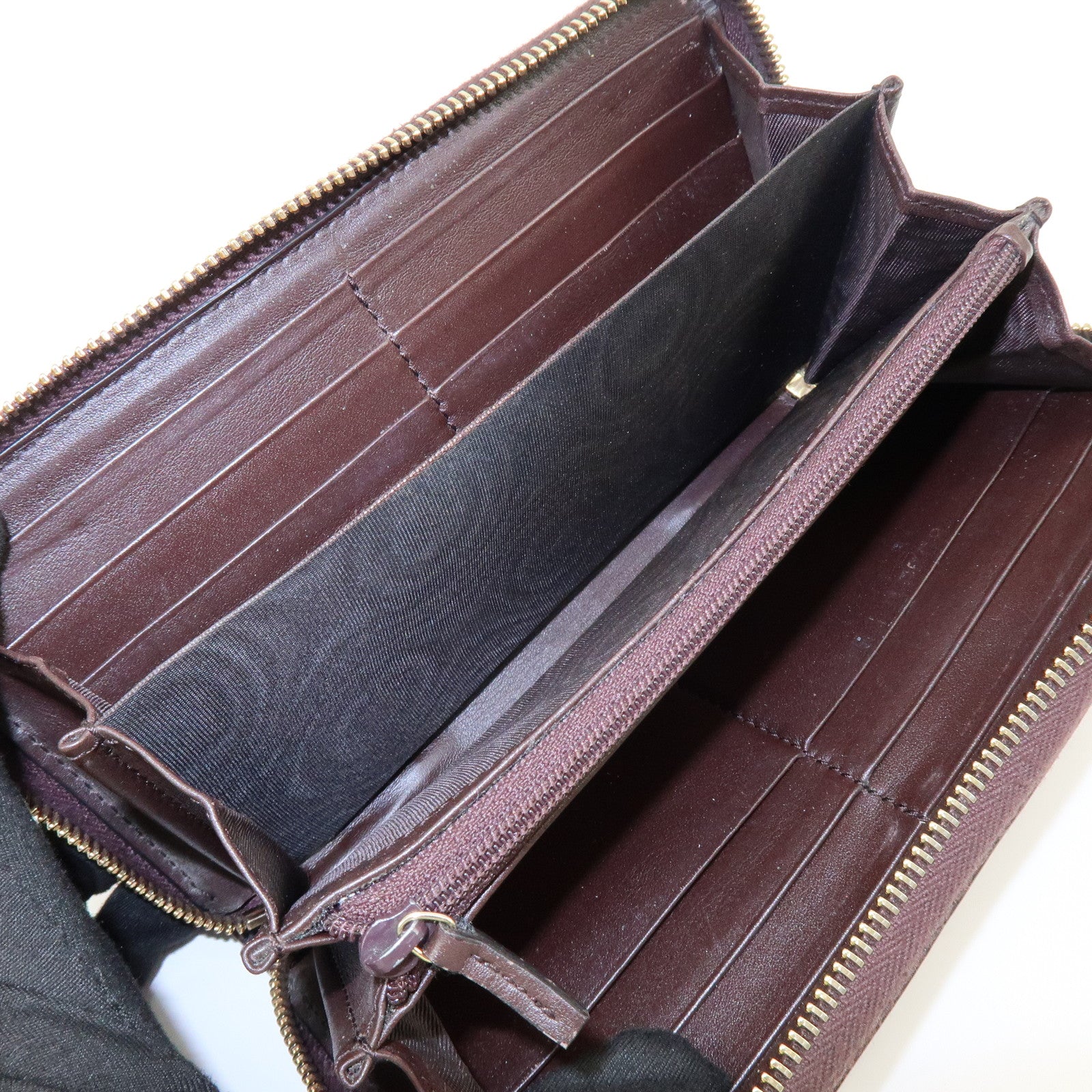 GUCCI Guccissima Leather Round Zippy Long Wallet Dark Brown 112724