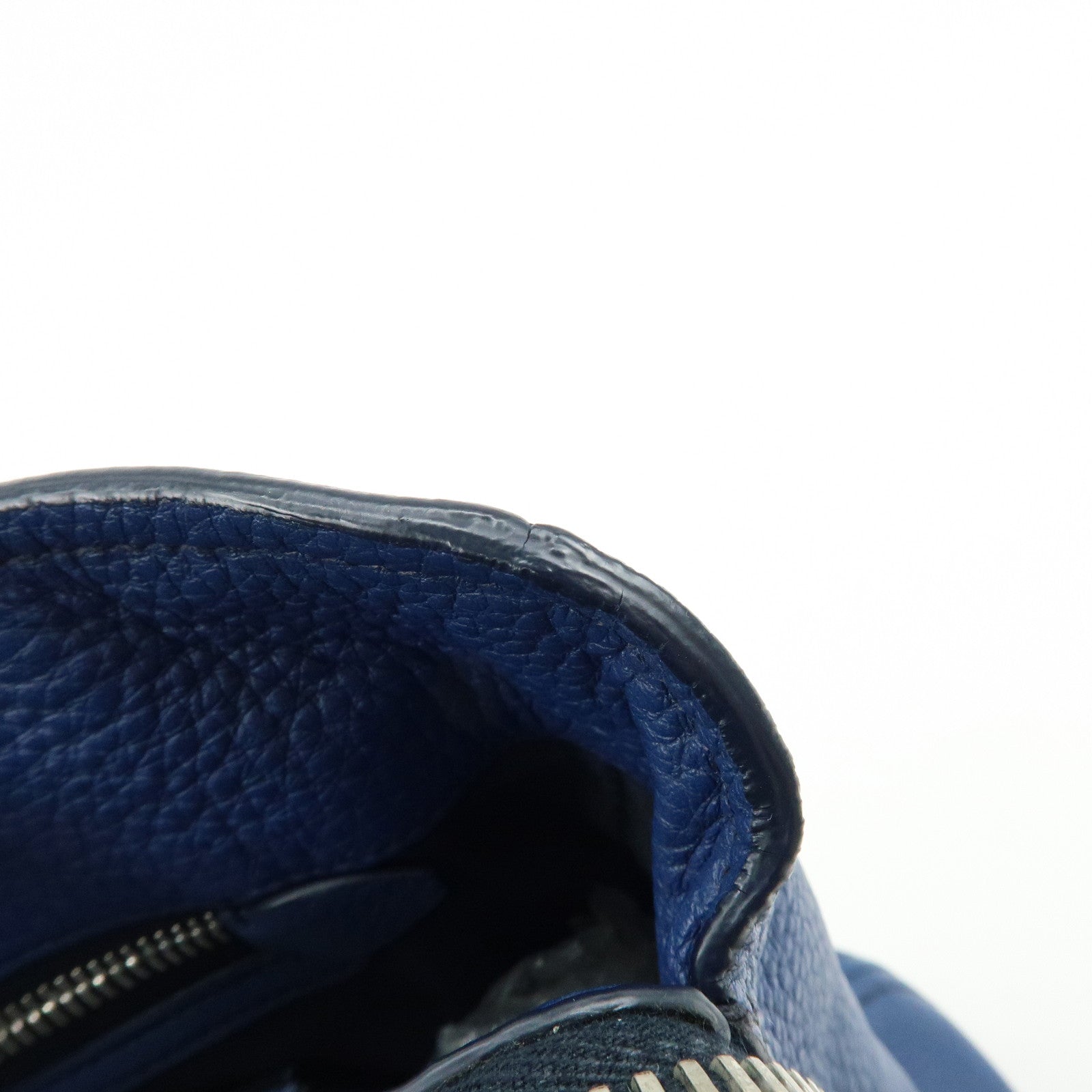 MIU MIU Leather 2Way Bag Hand Bag Shoulder Crossbody Bag Blue