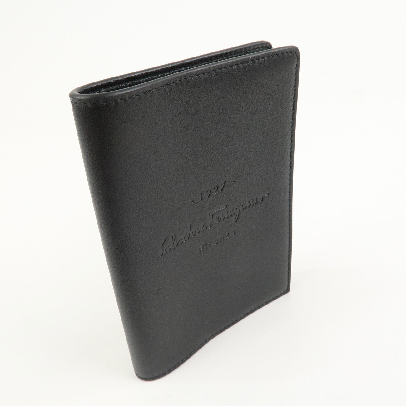 Ferragamo Logo Leather Agenda Planner Cover Black