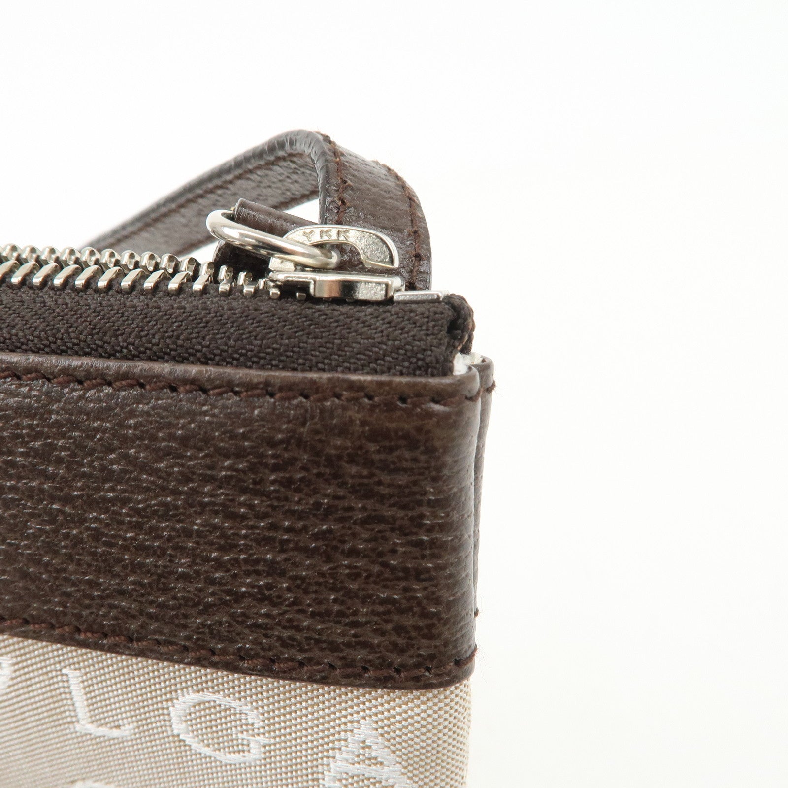 BVLGARI Logo Mania Canvas Leather Shoulder Bag Beige Dark Brown