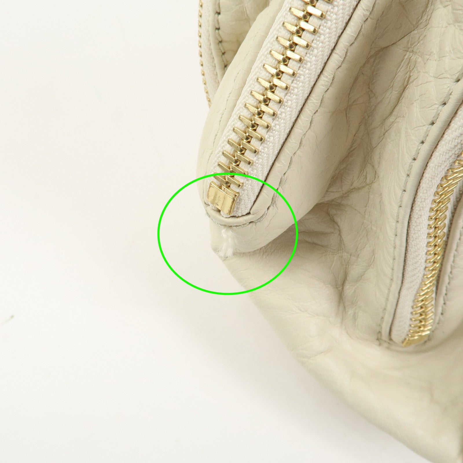 Chloe Bay Leather Hand Bag Shoulder Bag Ivory