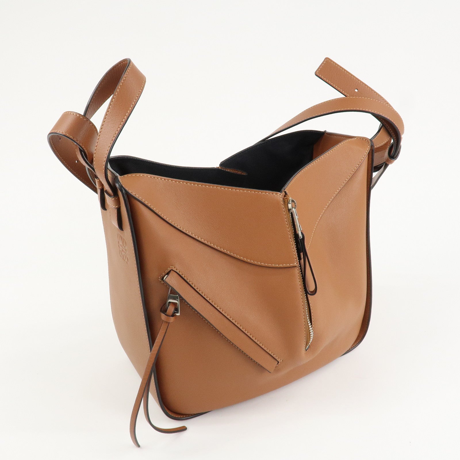LOEWE Leather Hammock Bag Small Shoulder Bag Hand Bag Brown Used