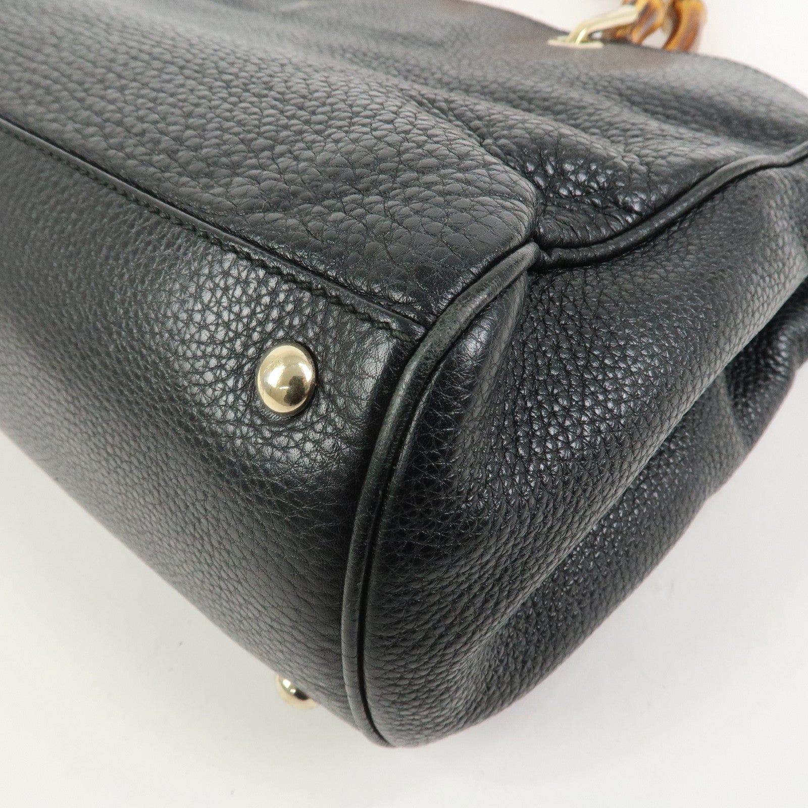 GUCCI Bamboo Shopper Medium 2Way Bag Shoulder Bag Black 323660