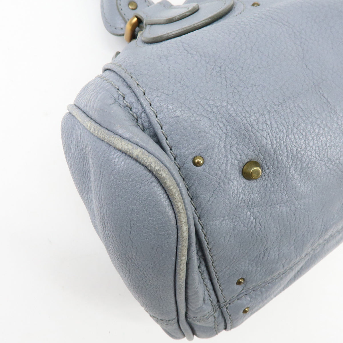 Chloe Paddington Leather Hand Bag Shoulder Bag Boston Bag Gray