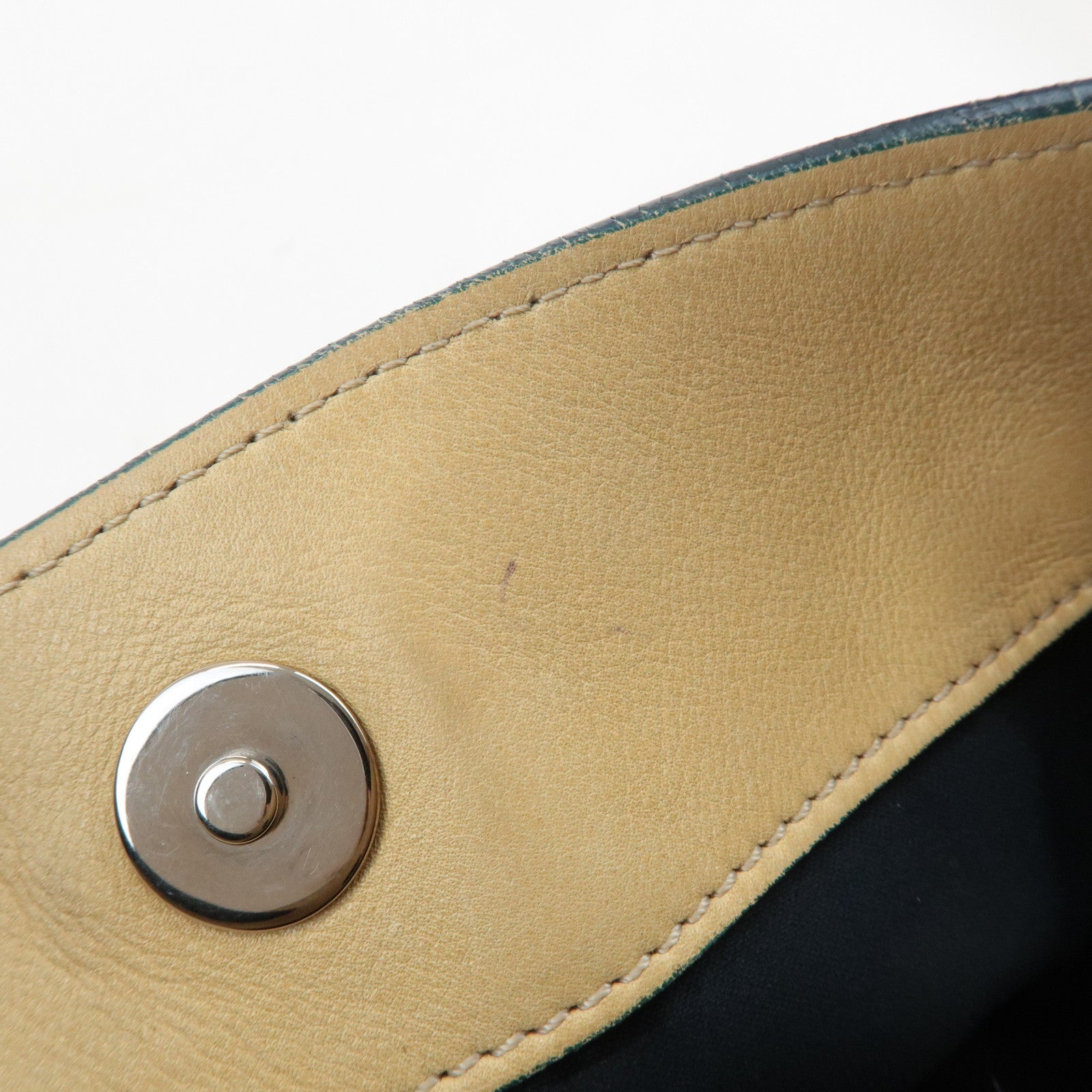 CHANEL COCO Mark Lamb Skin 2Way Bag Tote Bag Yellow Used