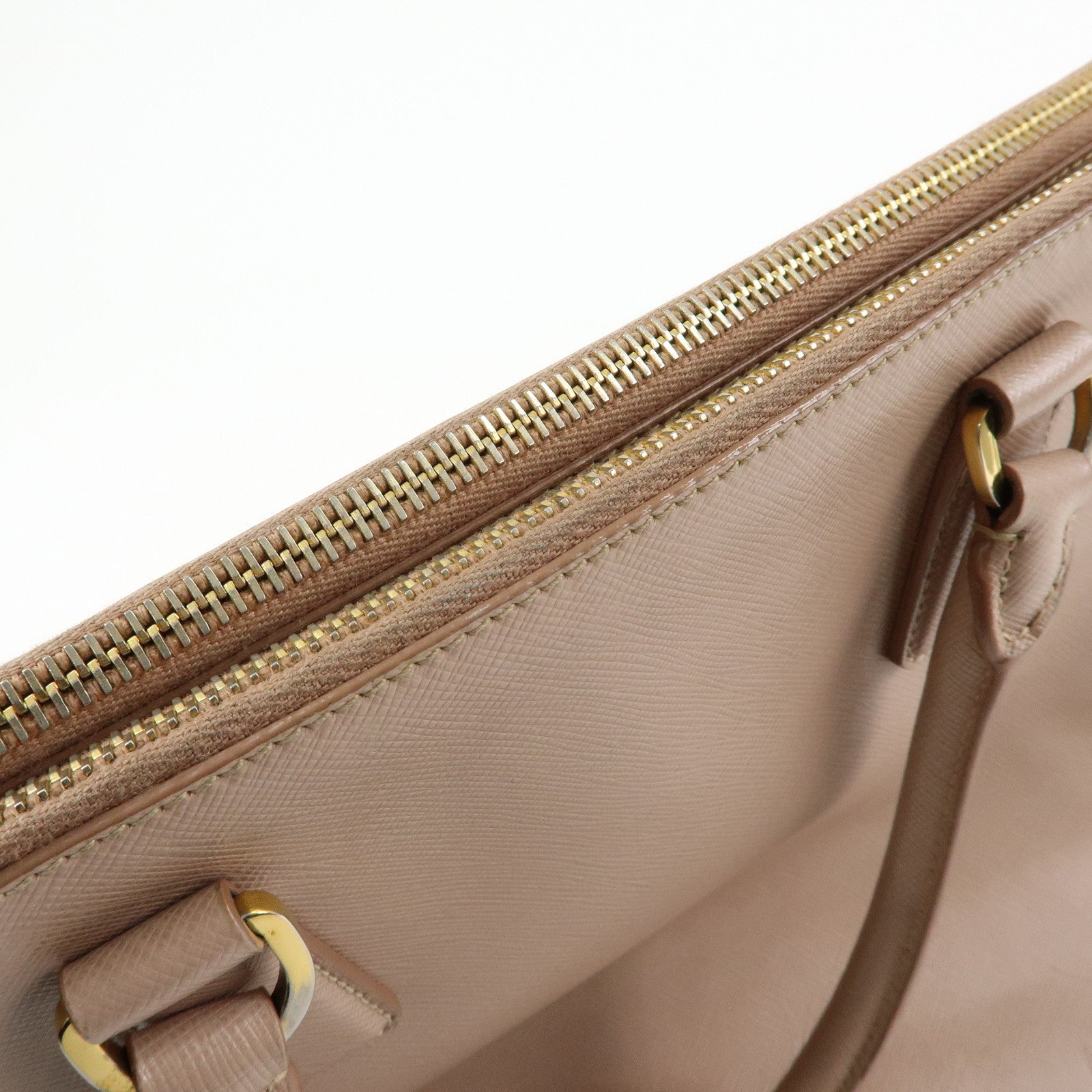 PRADA Triangle Logo Galleria Saffiano Leather Tote Hand Bag Pink