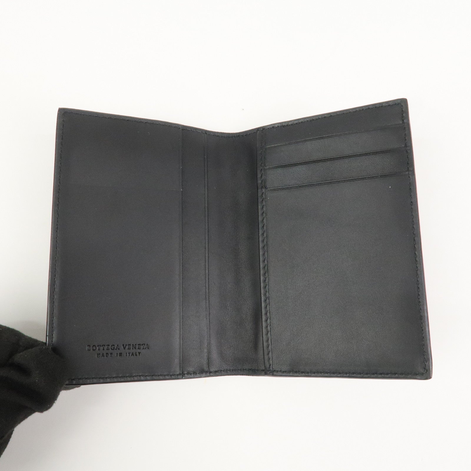 BOTTEGA VENETA Intrecciato Leather Card Case Black