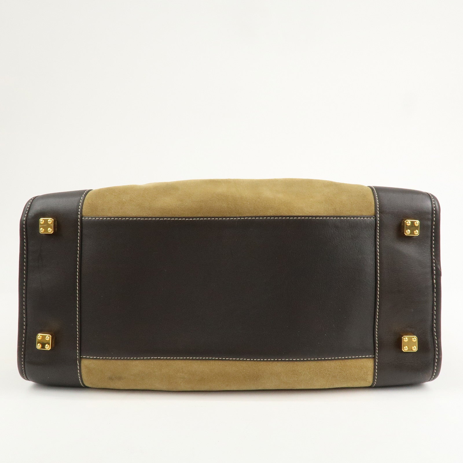 LOEWE Anagram Leather Amazona 40 Hand Bag Beige Brown