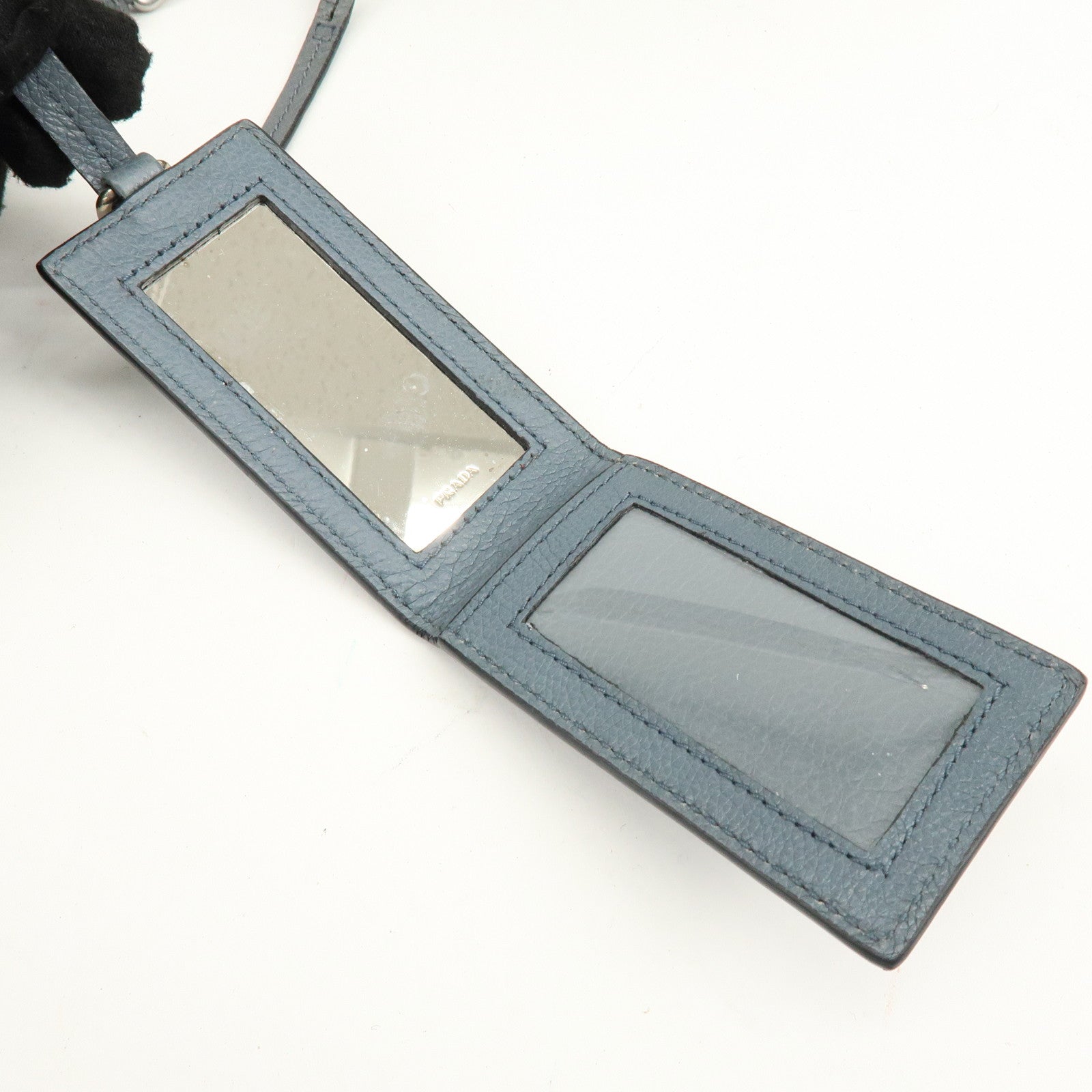 PRADA Etiquette Leather 2Way Bag Shoulder Bag Clutch Bag Gray