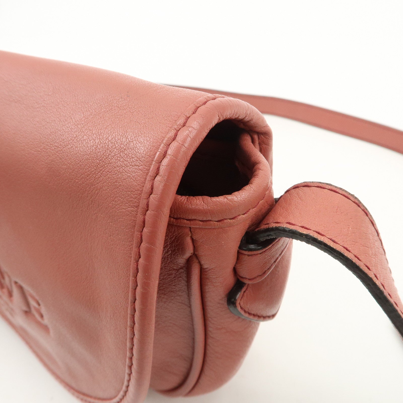 LOEWE Heritage Leather Shoulder Bag Crossbody Bag Pink