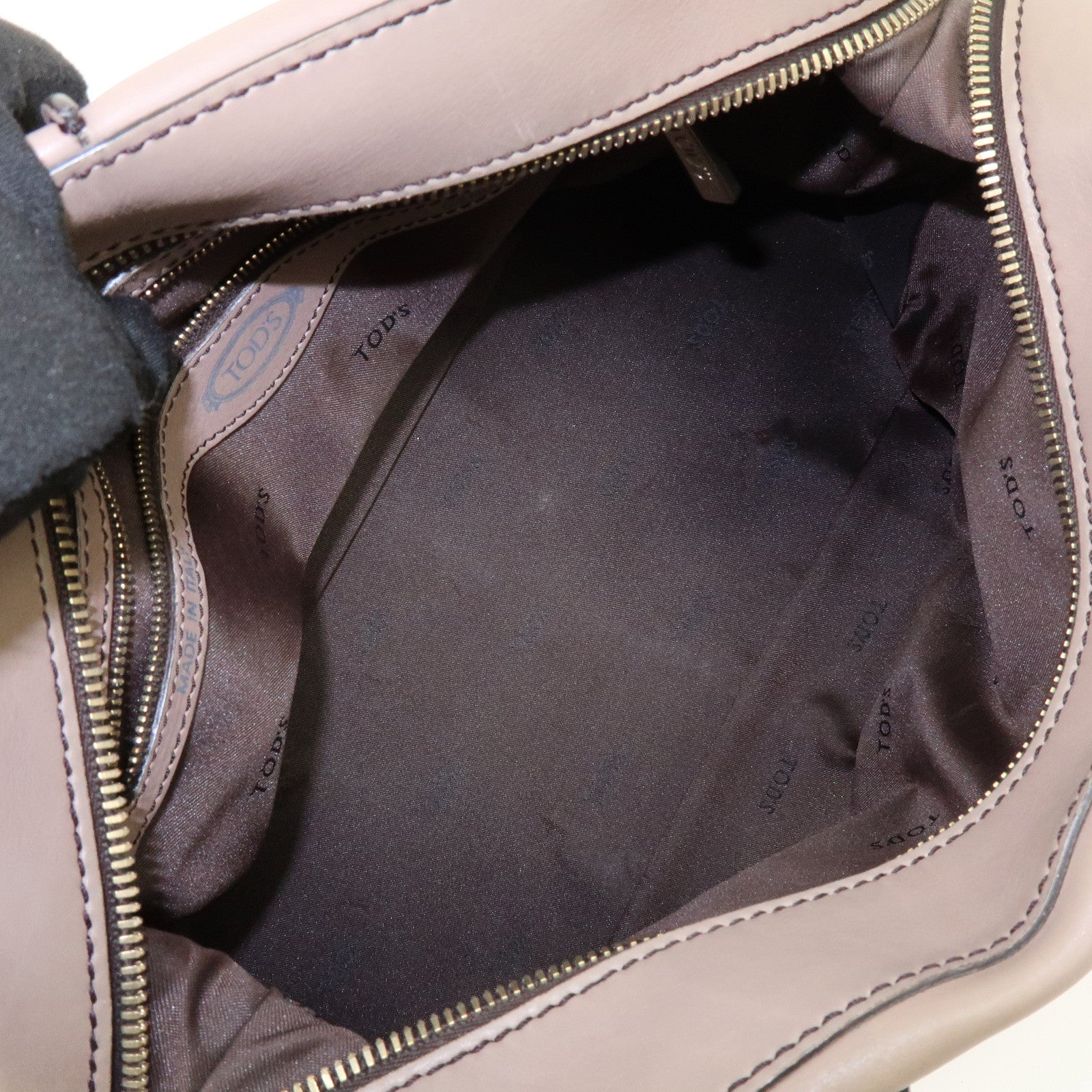 TOD'S D Styling Leather 2Way Bag Hand Bag Shoulder Bag Gray