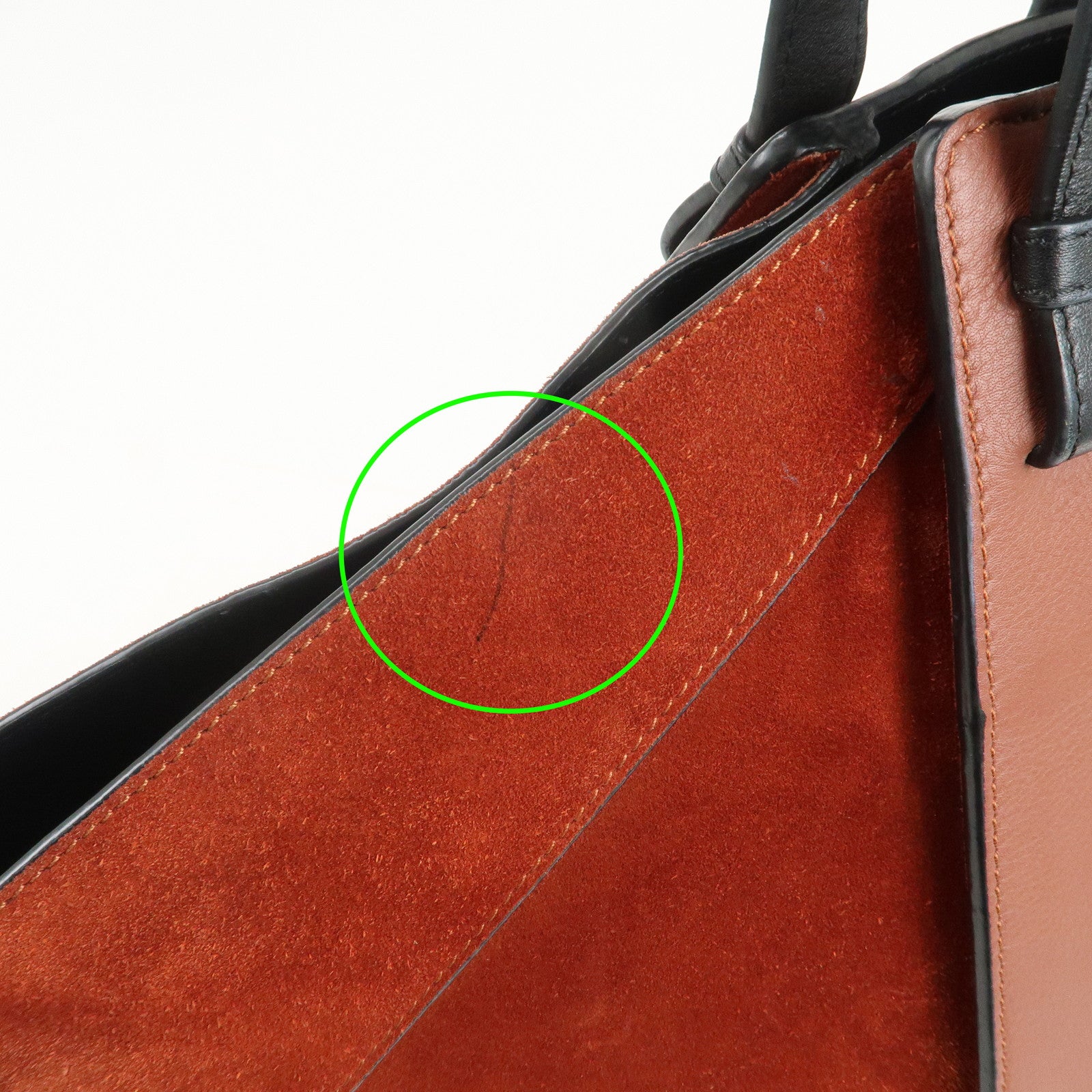 LOEWE Anagram Leather Suede Hammock Large 2Way Shoulder Bag Brown