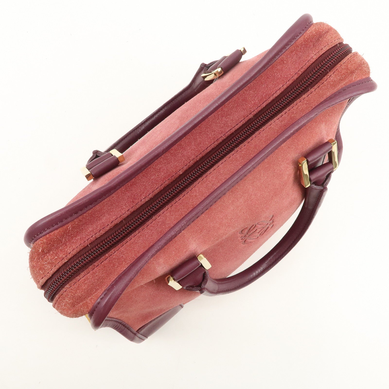 LOEWE Anagram Amazona 28 Suede Leather Hand Bag Pink Purple