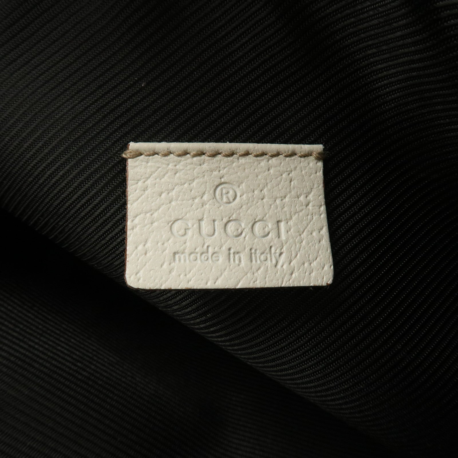 GUCCI Abbey GG Canvas Leather Pouch Hand Bag Pink Ivory 145750