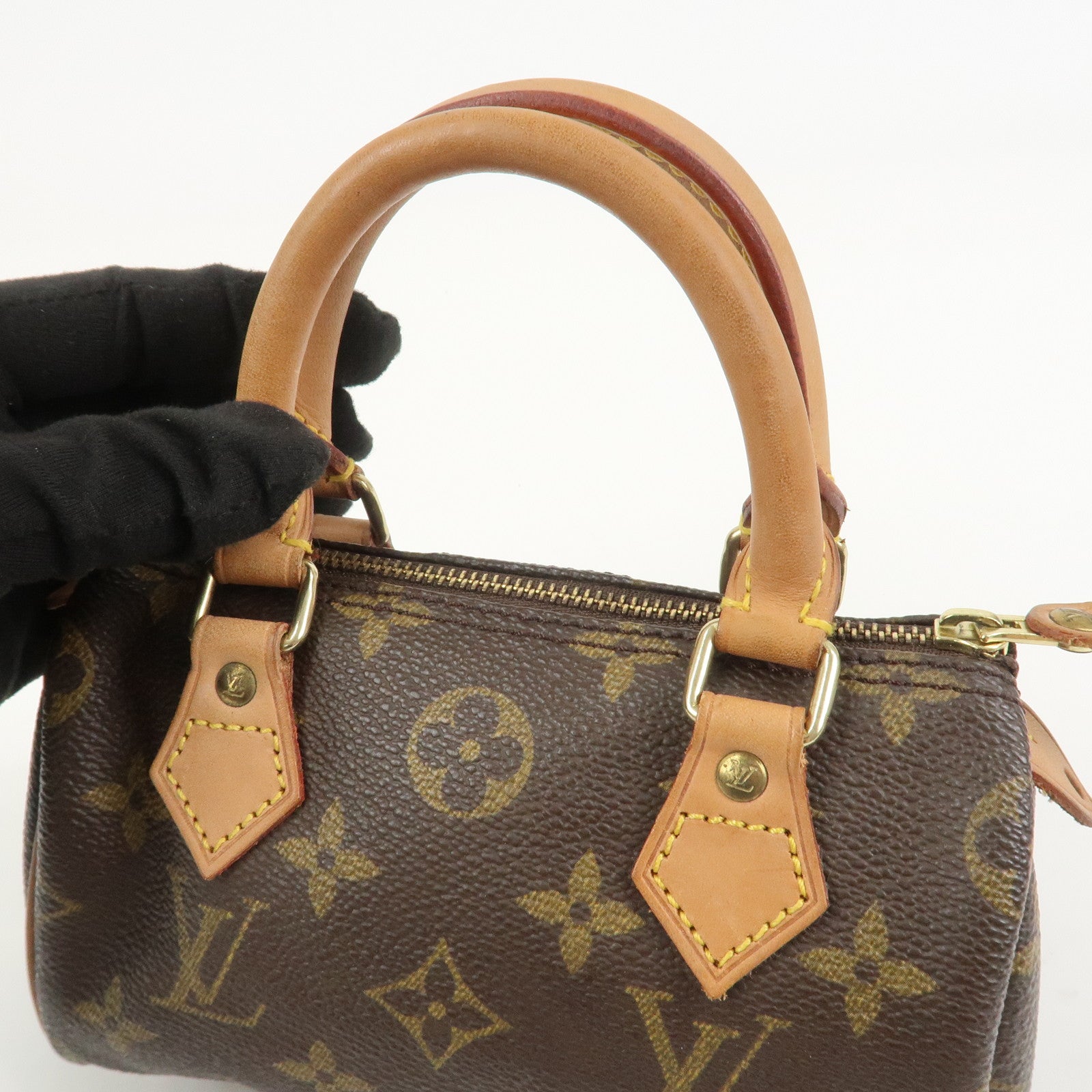 Louis Vuitton Monogram Mini Speedy Hand Bag Brown M41534