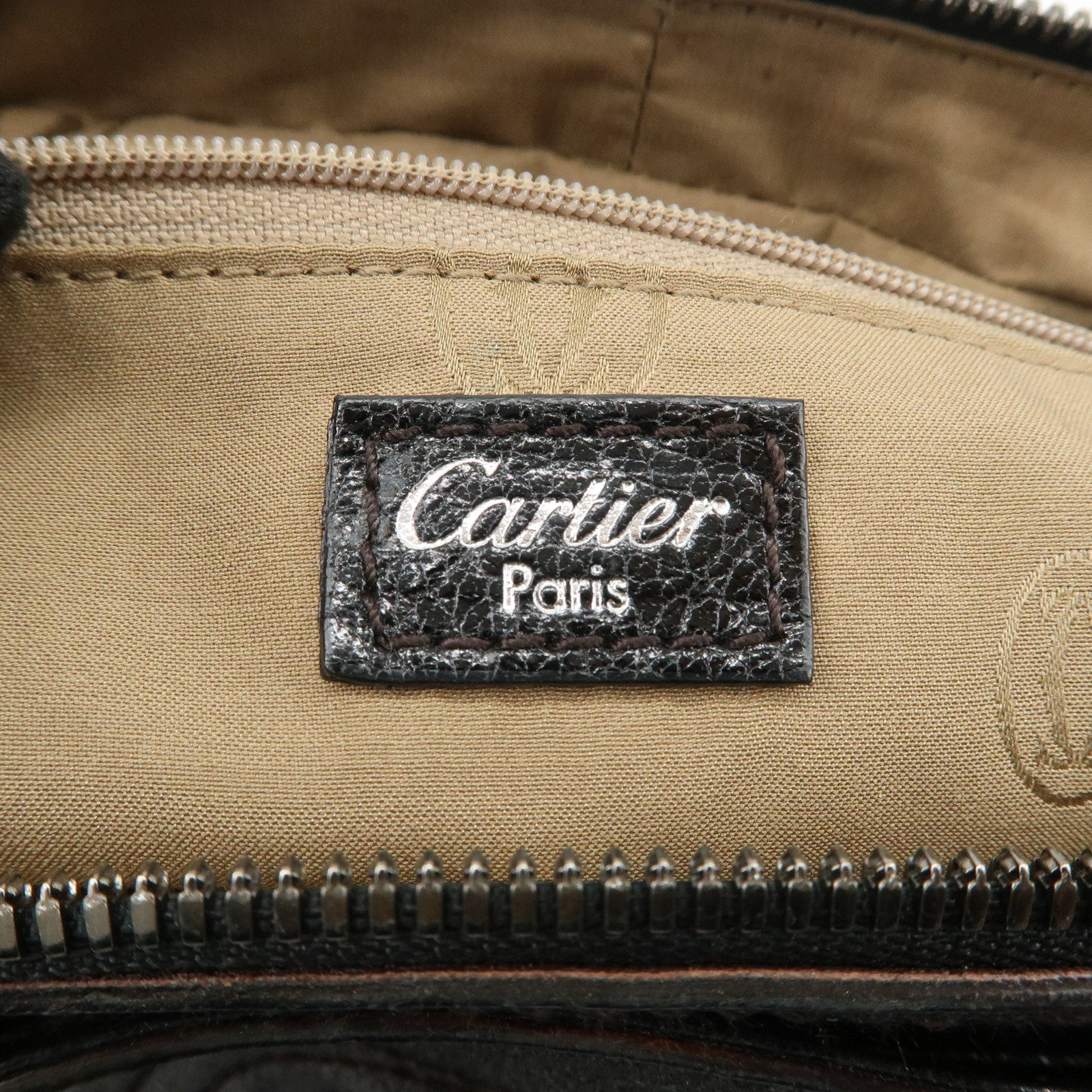Cartier Must Line Calf Leather Marcello 2WAY Tote Bag Black