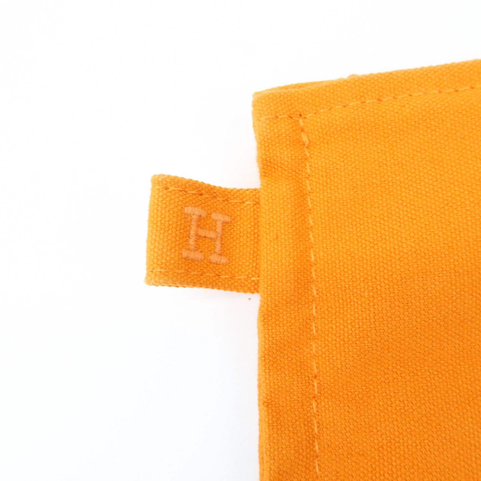 HERMES Cotton Leather Bora Bora GM Flat Pouch Fluorescent Orange