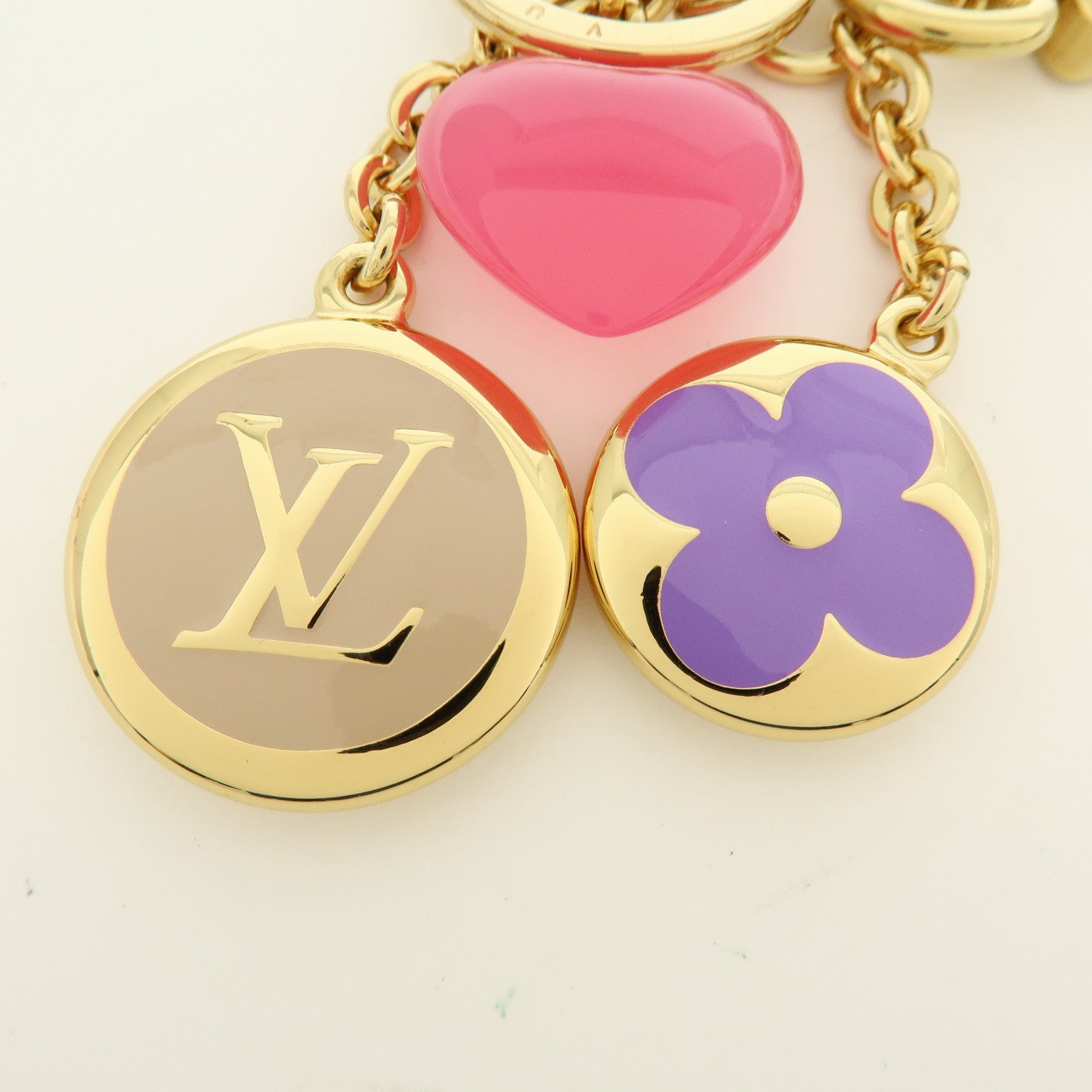 Louis Vuitton Metal Porte Cles LV Enamored Bag Charm Gold M00819