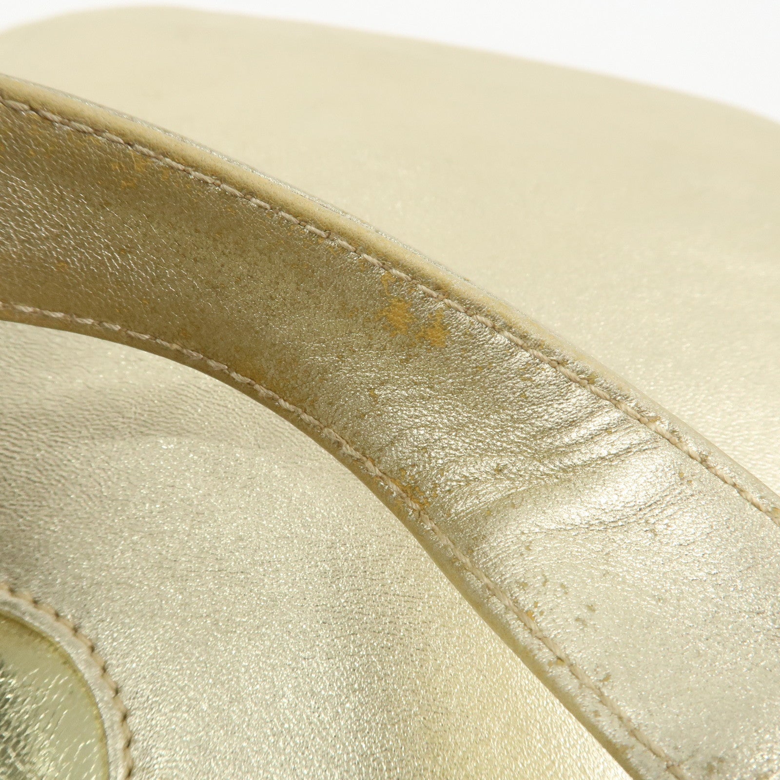 LOEWE Anagram Logo Leather Tote Bag Hand Bag Champagne Gold