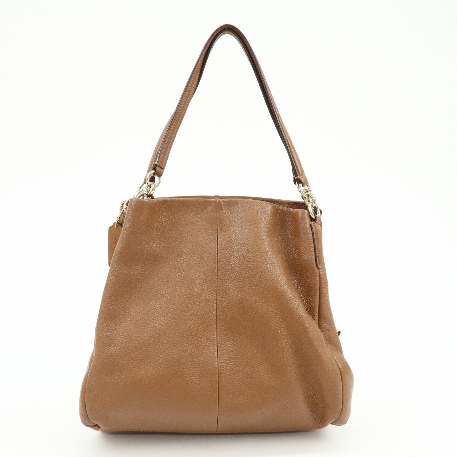 COACH Leather Shoulder Bag Hand Bag Brown