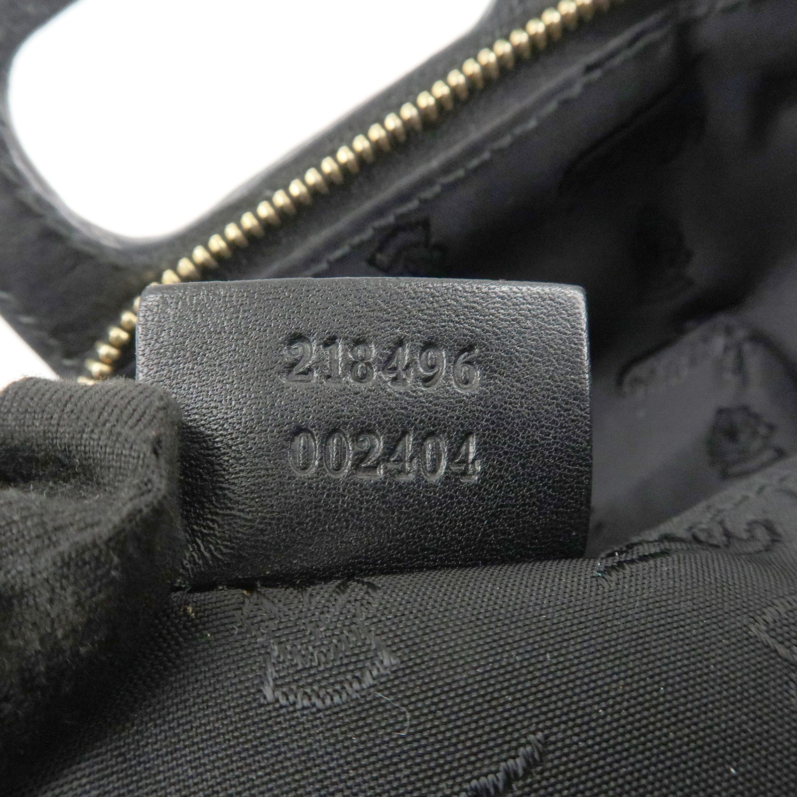 GUCCI Bamboo Leather Clutch Bag Black Gold Hardware 218496 Used