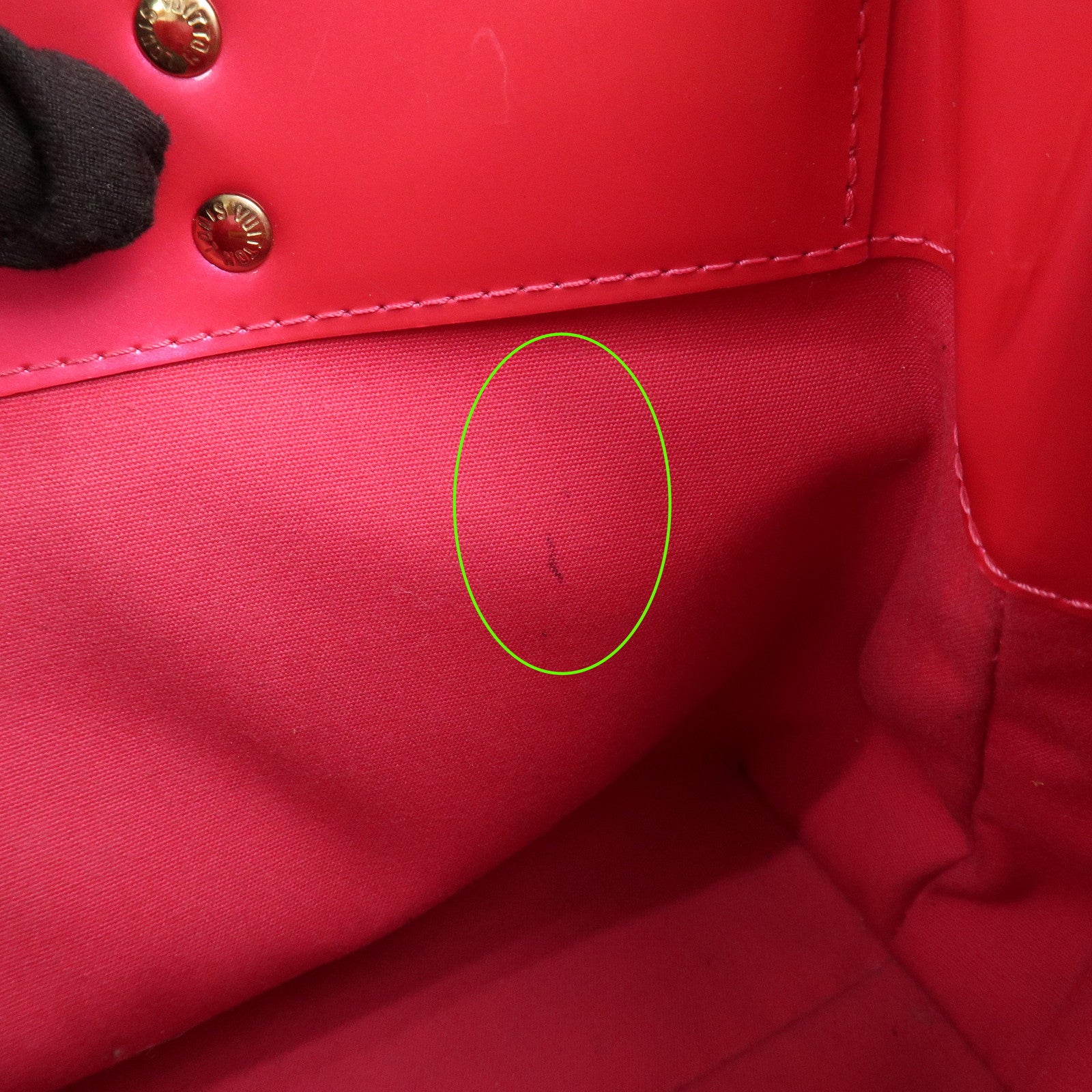 Louis Vuitton Monogram Vernis Lead PM Hand Bag Fuchsia Pink M91221