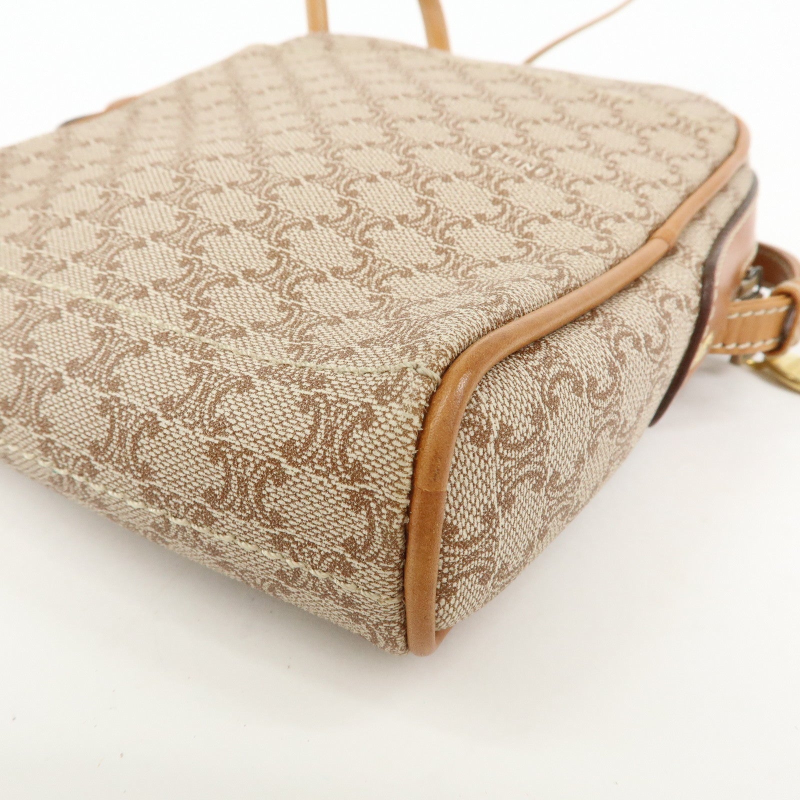 CELINE Macadam PVC Leather Mini Shoulder Crossbody Bag Beige