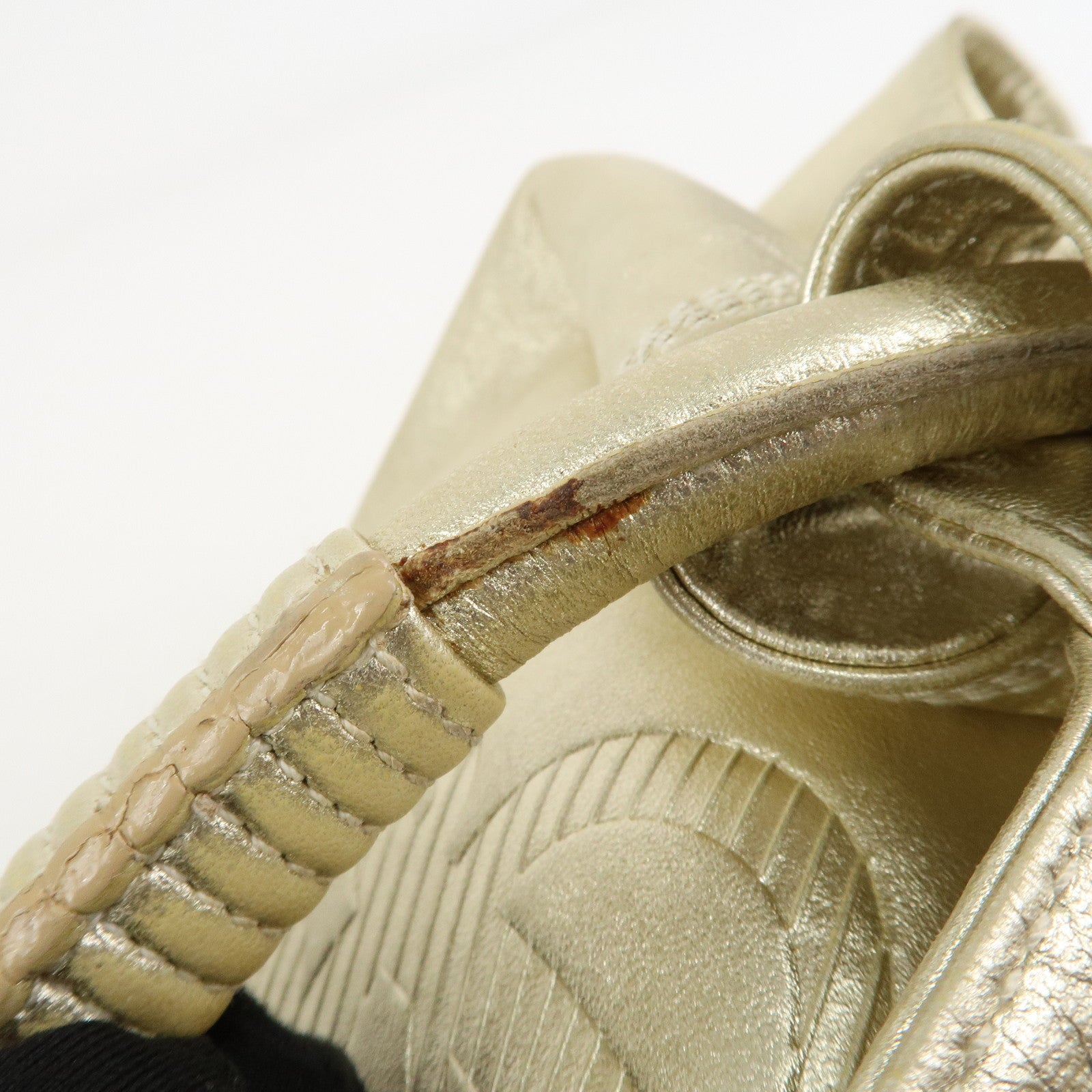 LOEWE Anagram Leather Nappa Aire Hand Bag Tote Bag Gold