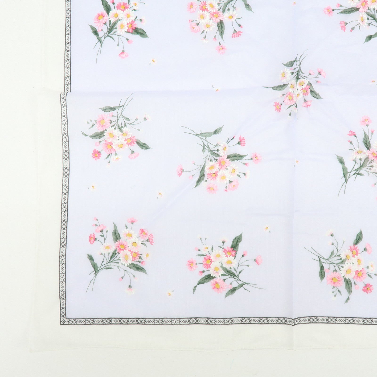 Christian Dior Set of 3 Cotton Handkerchief Flower White Purple