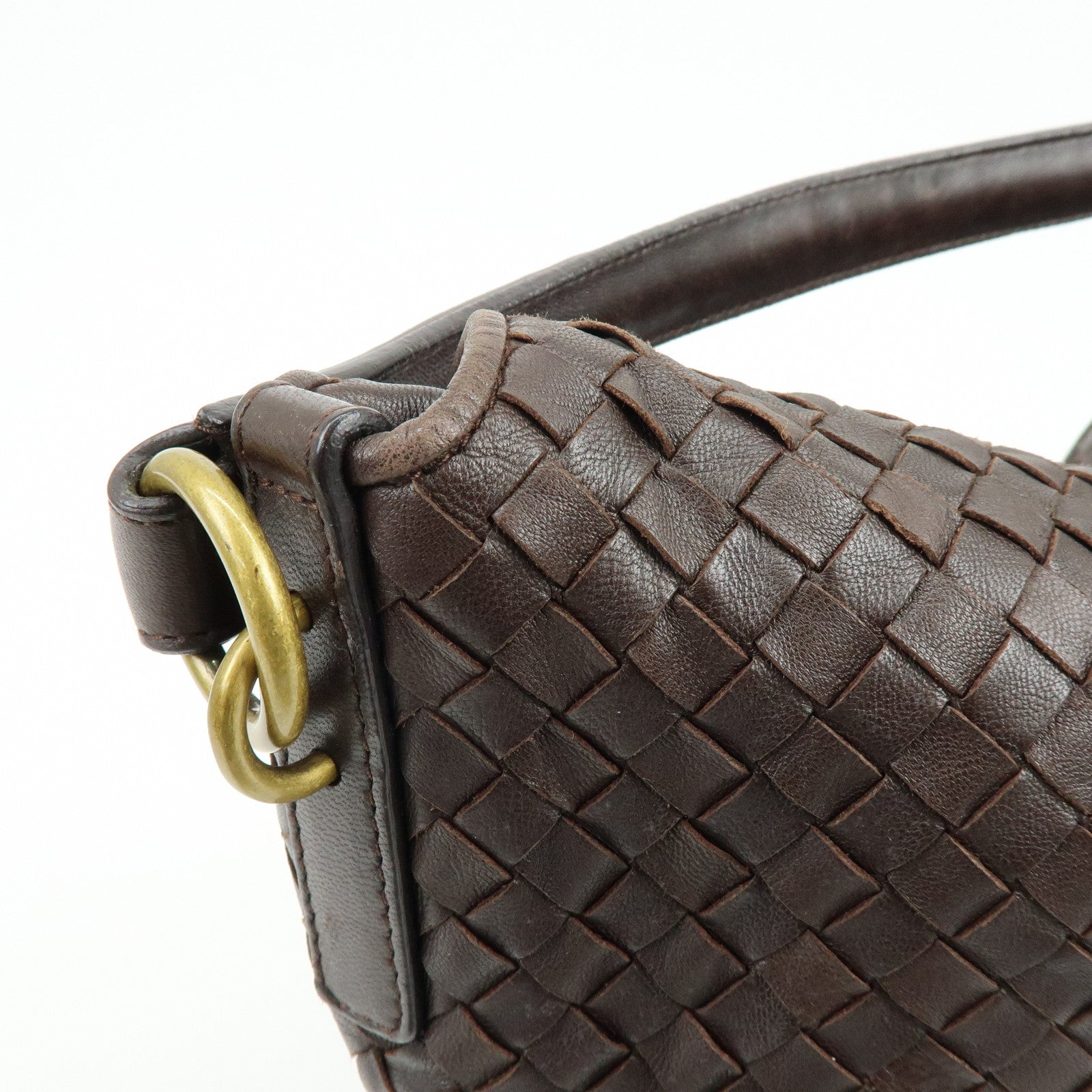 BOTTEGA VENETA Intrecciato Leather Shoulder Bag Brown 174741