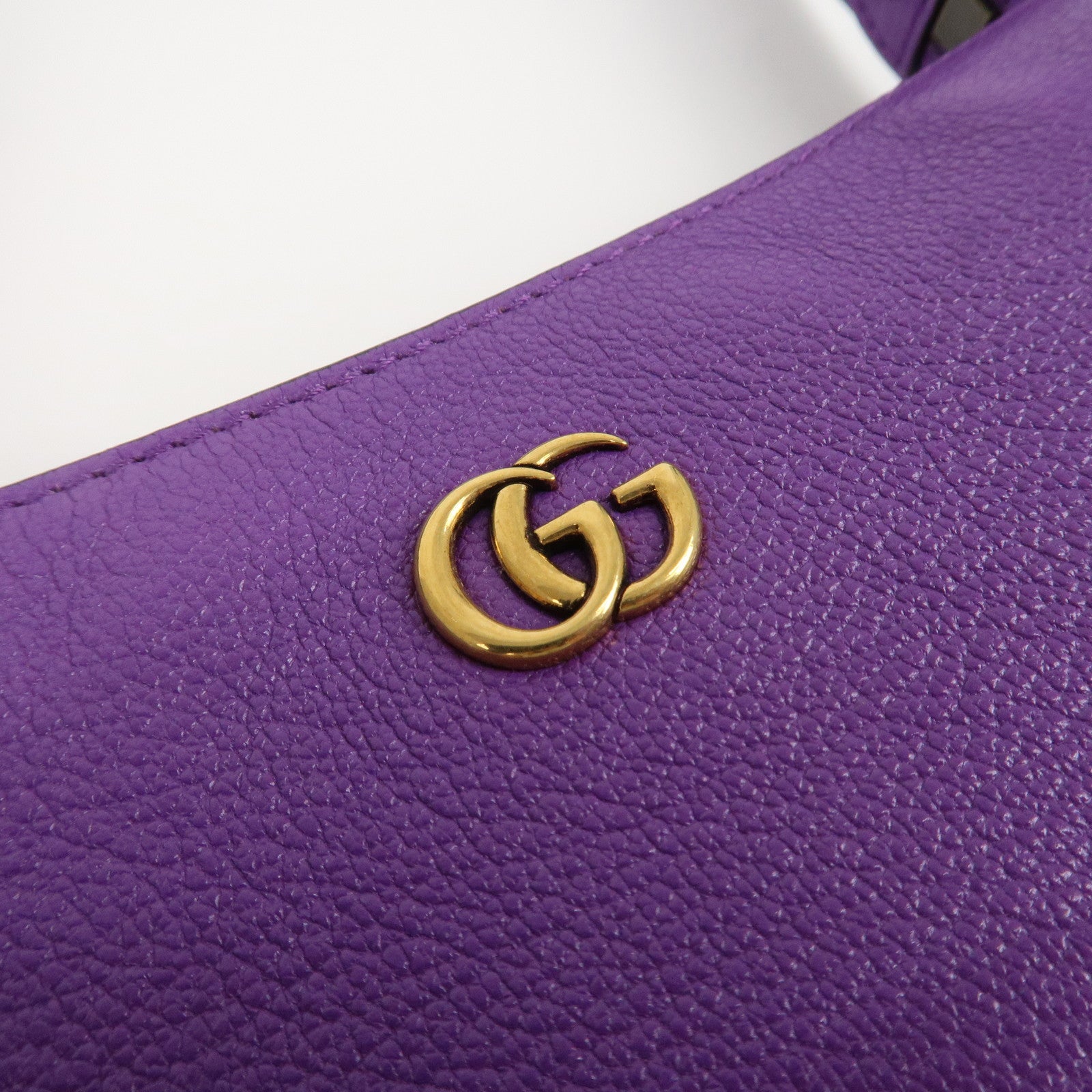 GUCCI GG Marmont Aphrodite Leather Small Hand Bag Purple 739076