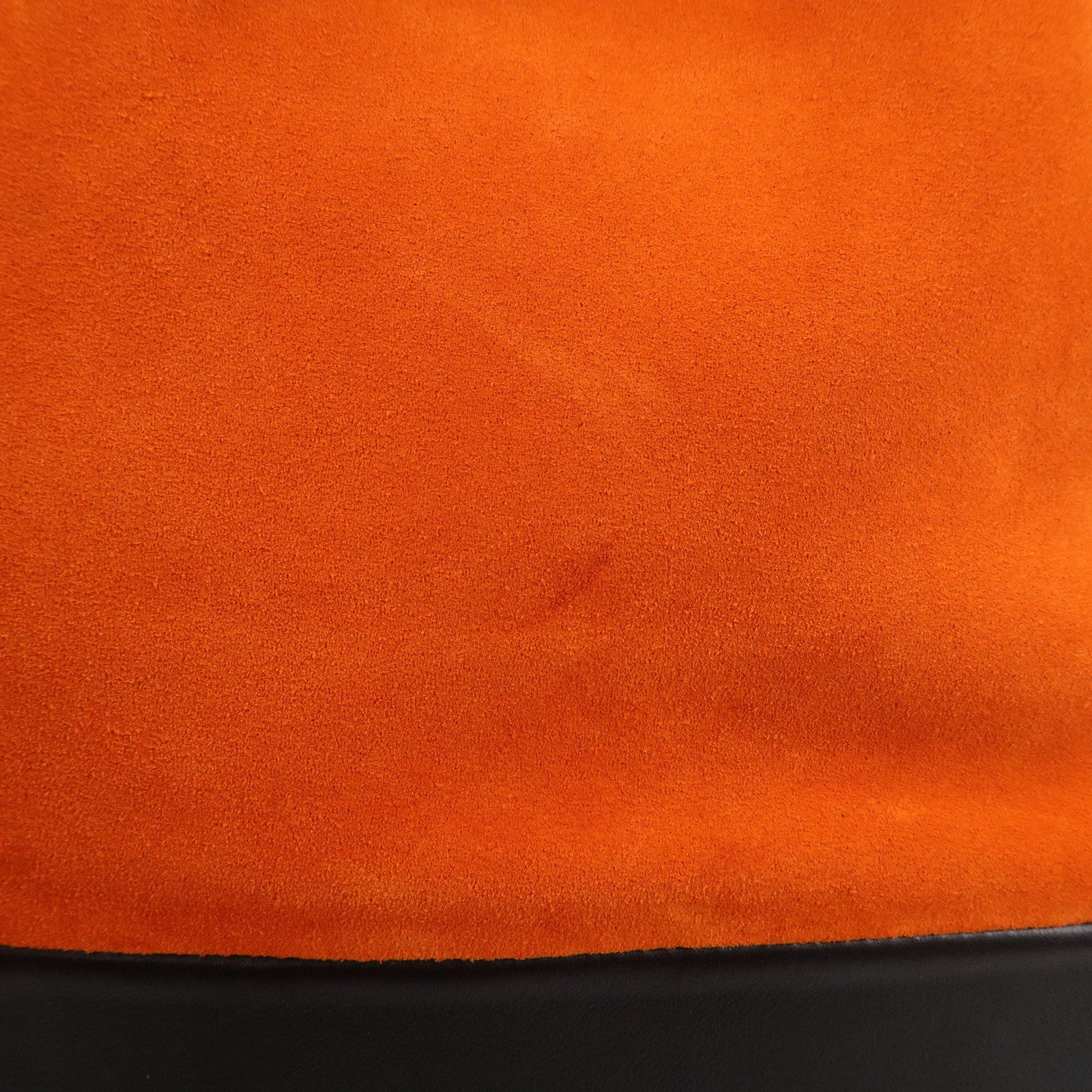 CELINE Suede Calf Leather Shoulder Bag Hand Bag Orange Black