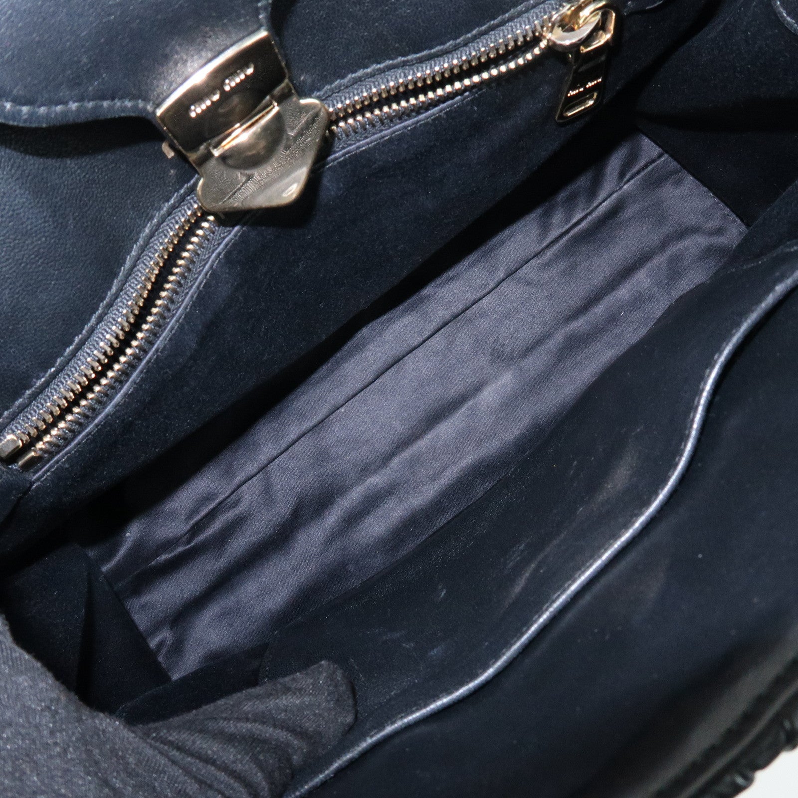 MIU MIU Matelasse Leather 2Way Bag Hand Shoulder Bag Black 5BA125