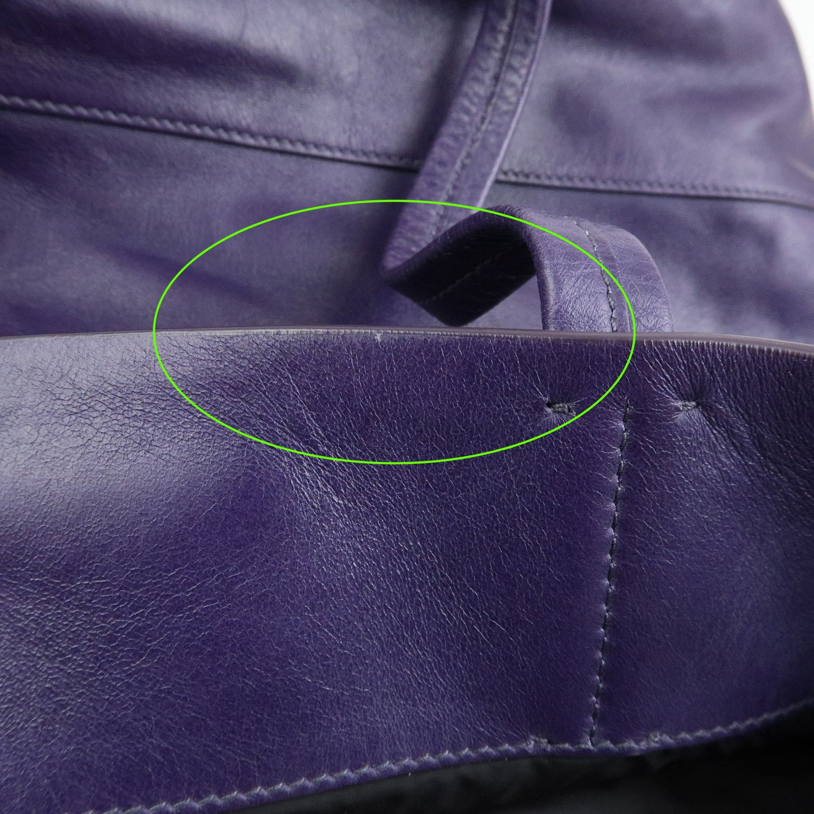 MIU MIU Soft Leather Shopping Tote Bag Shoulder Bag Purple RR1820