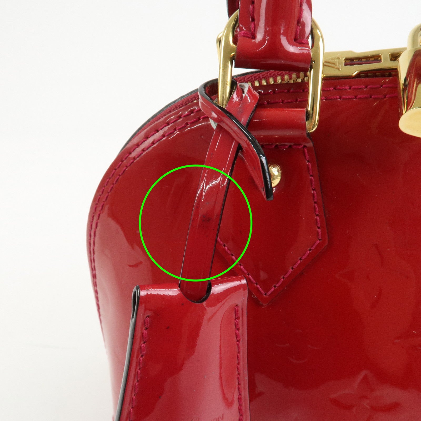 Louis Vuitton Monogram Vernis Leather Alma BB 2Way Bag Red M91606