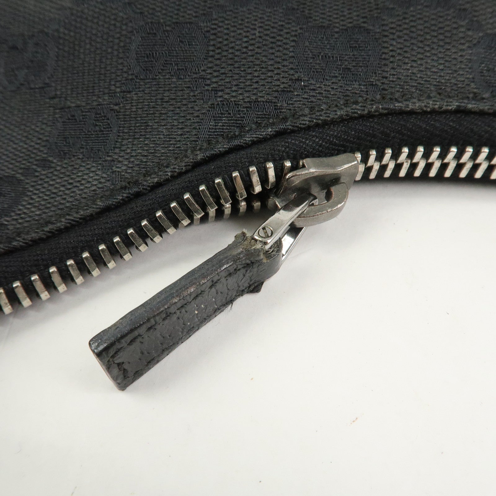 GUCCI GG Canvas Leather Shoulder Bag Hand Bag Black 115003