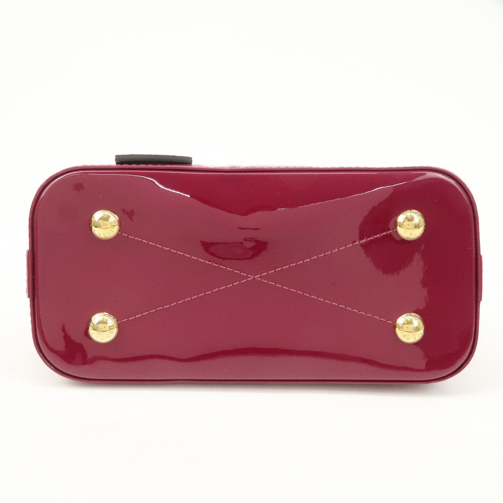Louis Vuitton Monogram Vernis Alma BB 2Way Hand Bag Magenta M54785 Used