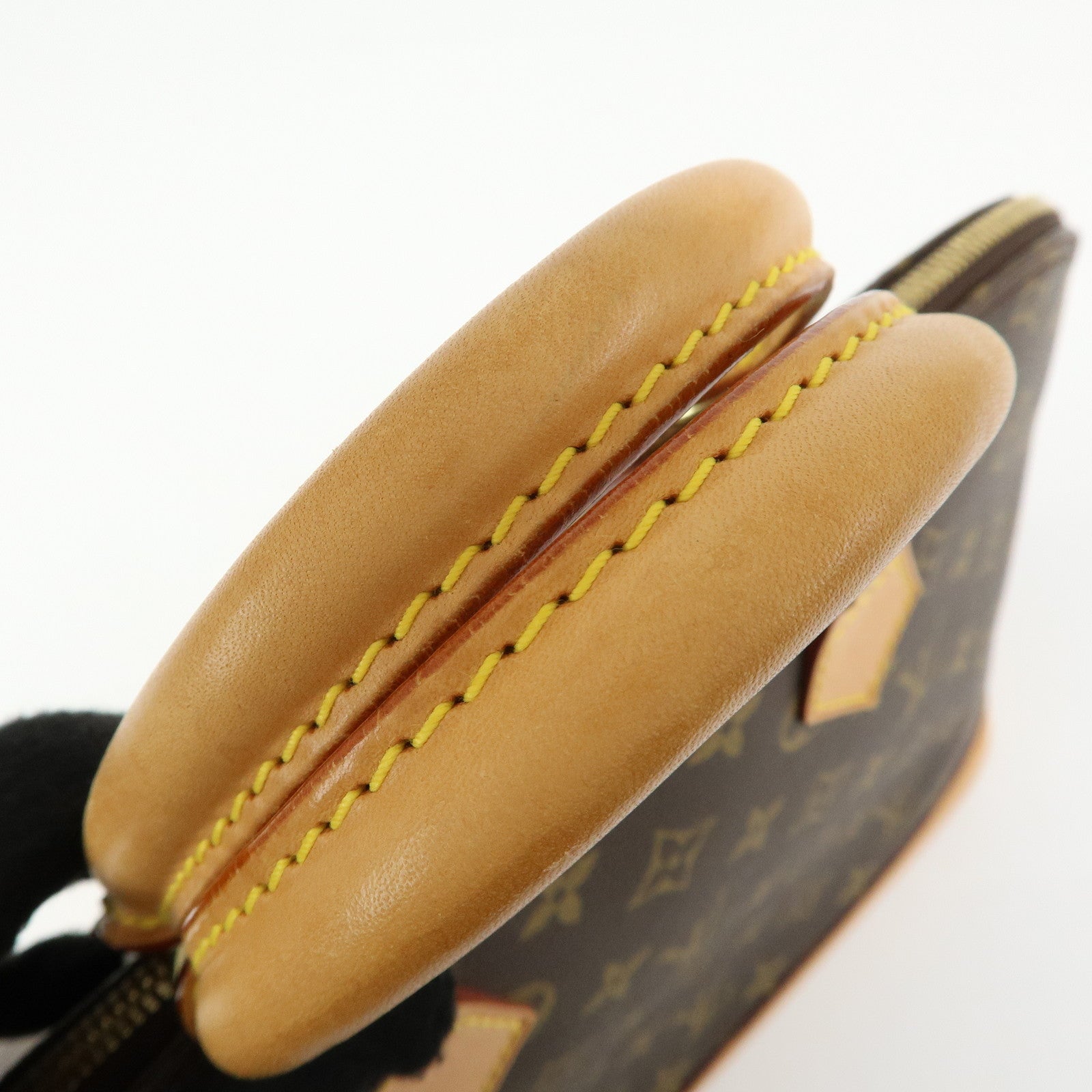 Louis Vuitton Monogram Canvas Leather Alma Hand Bag Brown M51130