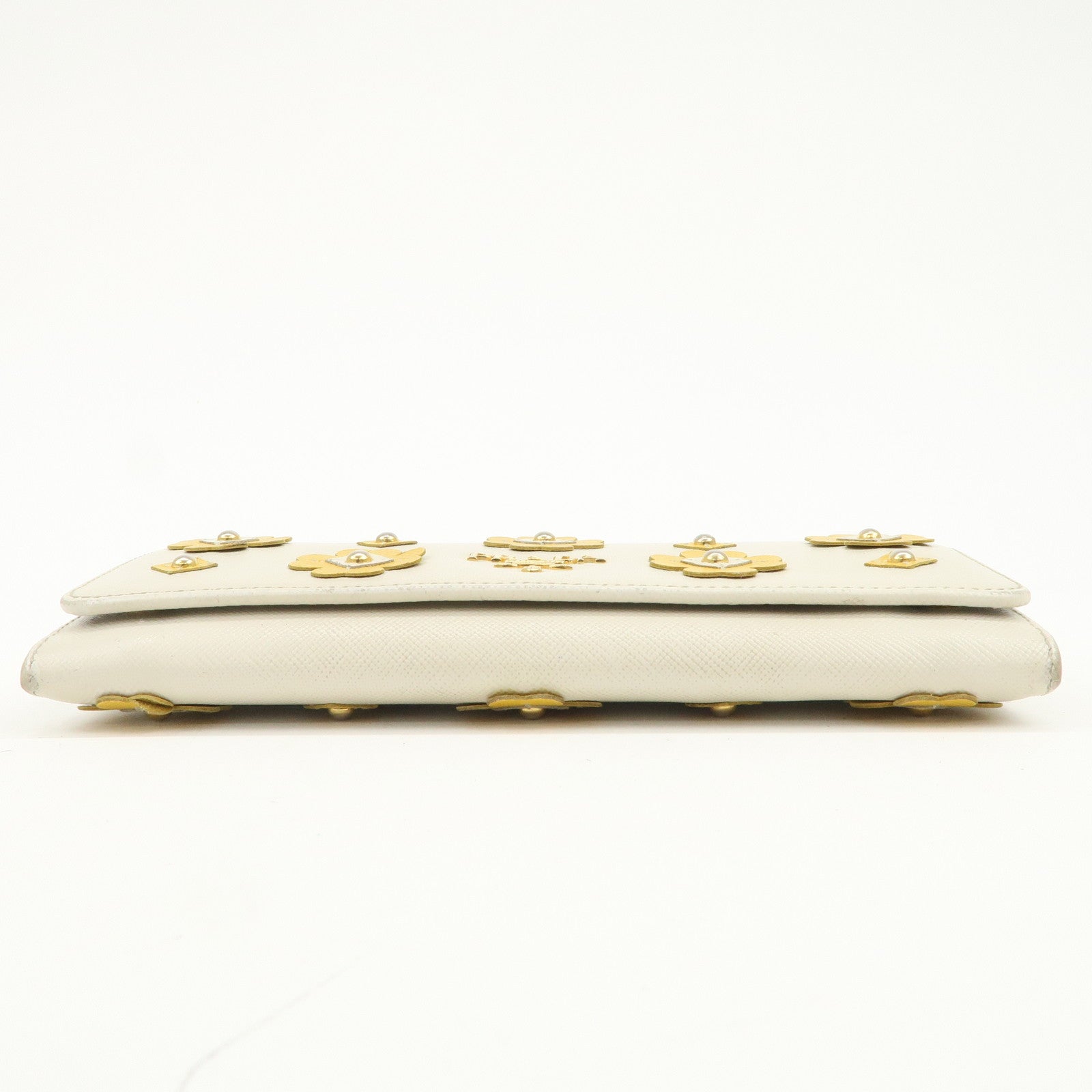 PRADA Saffiano Leather Nylon Set of 3 Long Wallet Beige 1MH132