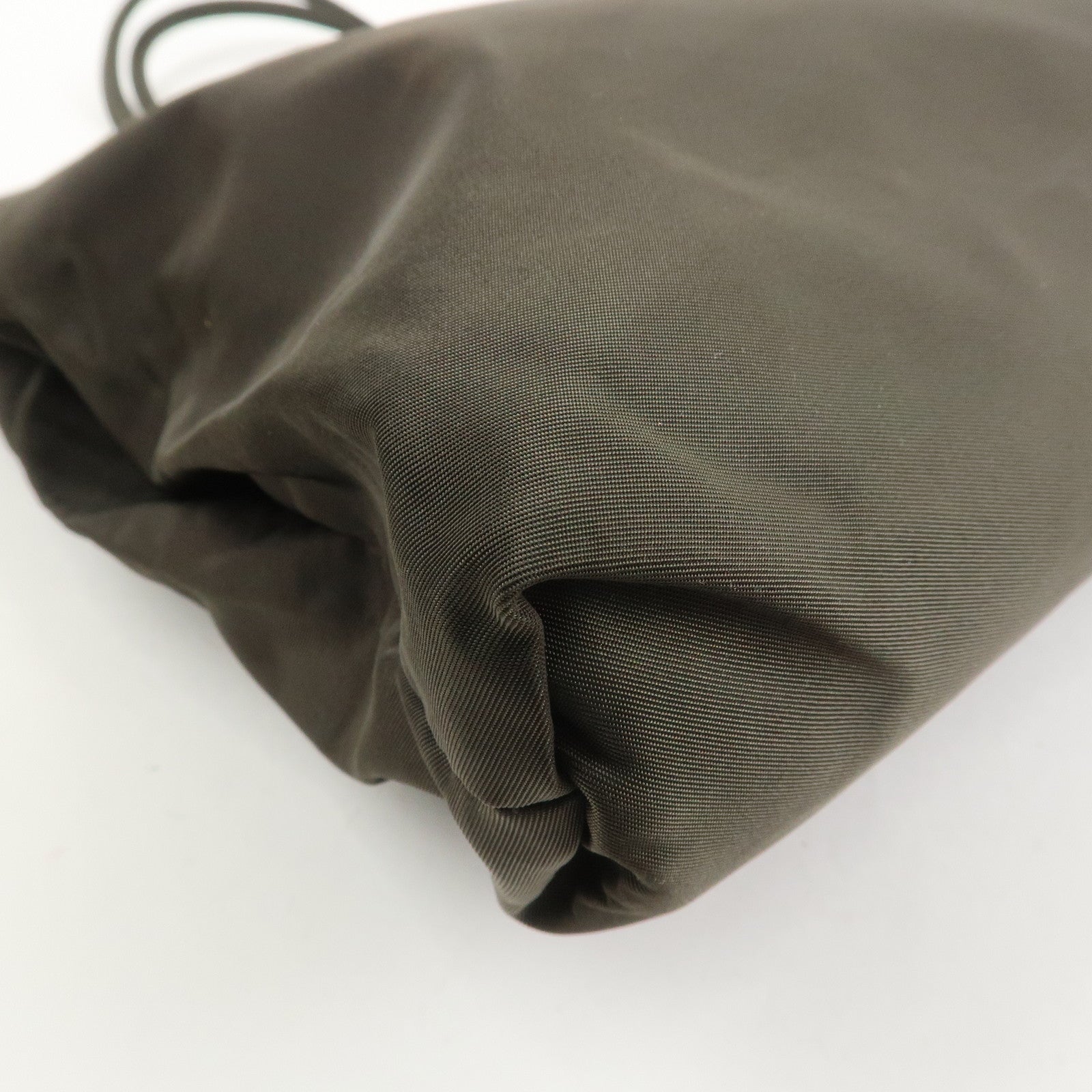 PRADA Triangle Logo Nylon Tote Bag Hand Bag Brown