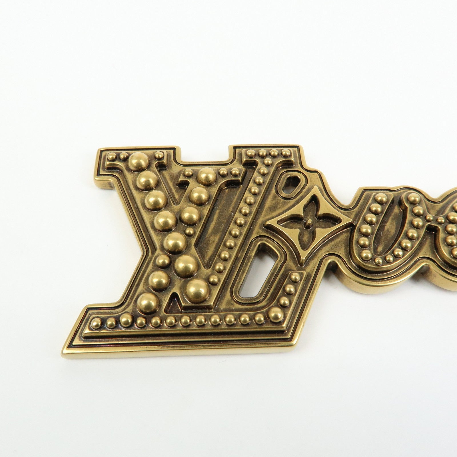 Louis Vuitton LV Lovers Studs Metal Bag Charm Key Chain Gold M01755