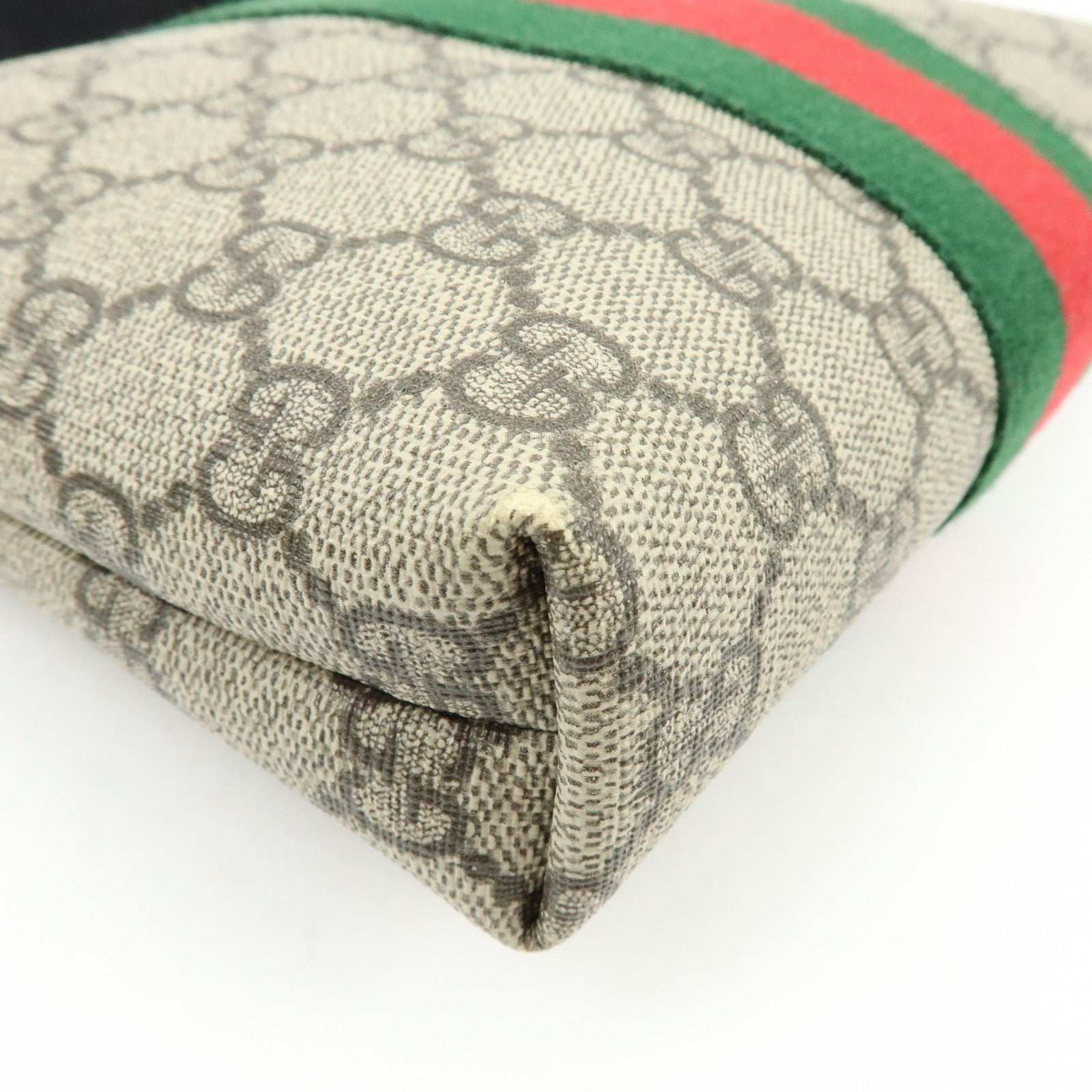 GUCCI Sherry GG Supreme Leather Shoulder Crossbody Bag Beige 471454