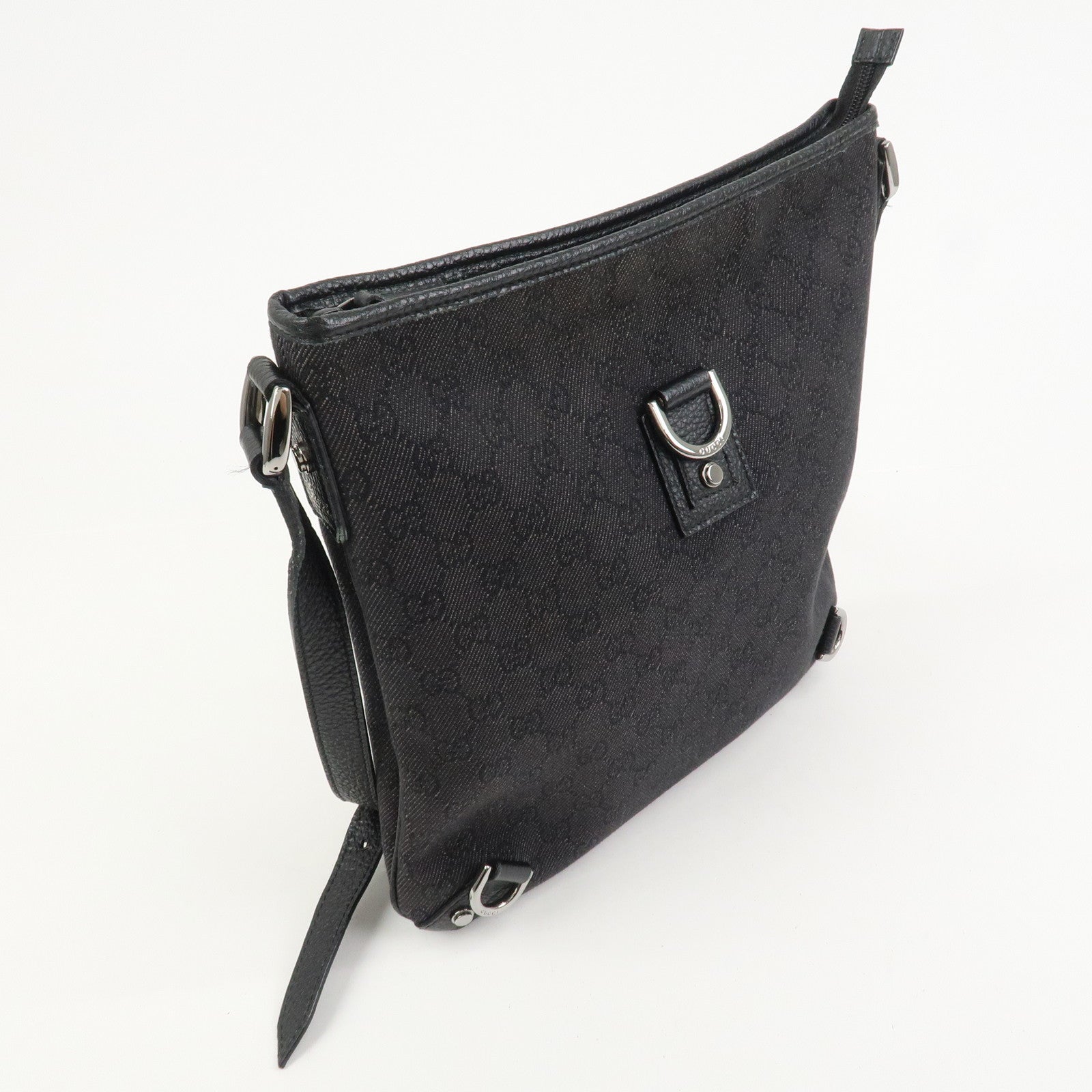 GUCCI Abbey GG Canvas Leather Shoulder Bag Crossbody Bag 268642