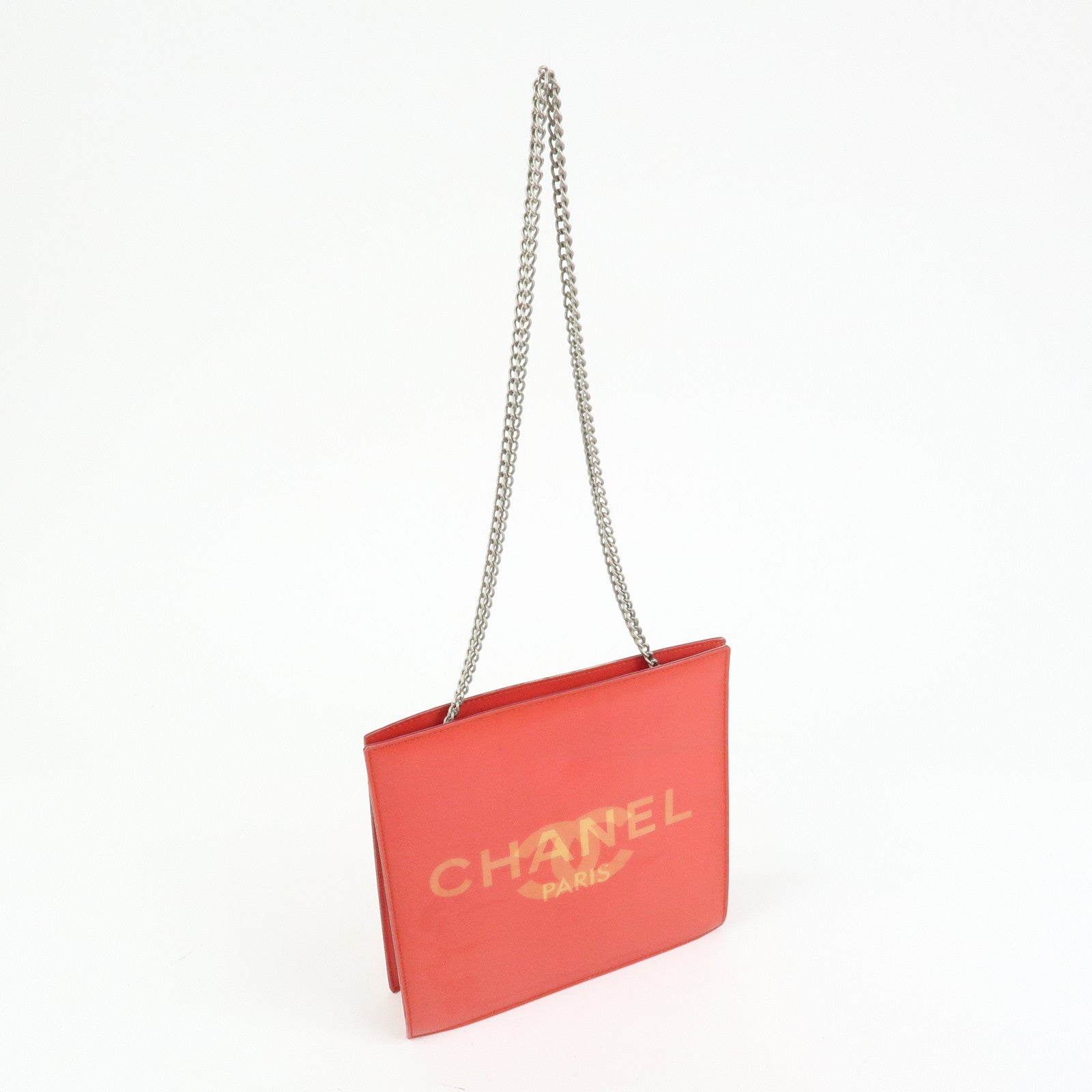 CHANEL COCO Mark PVC Hologram Chain Shoulder Bag Red