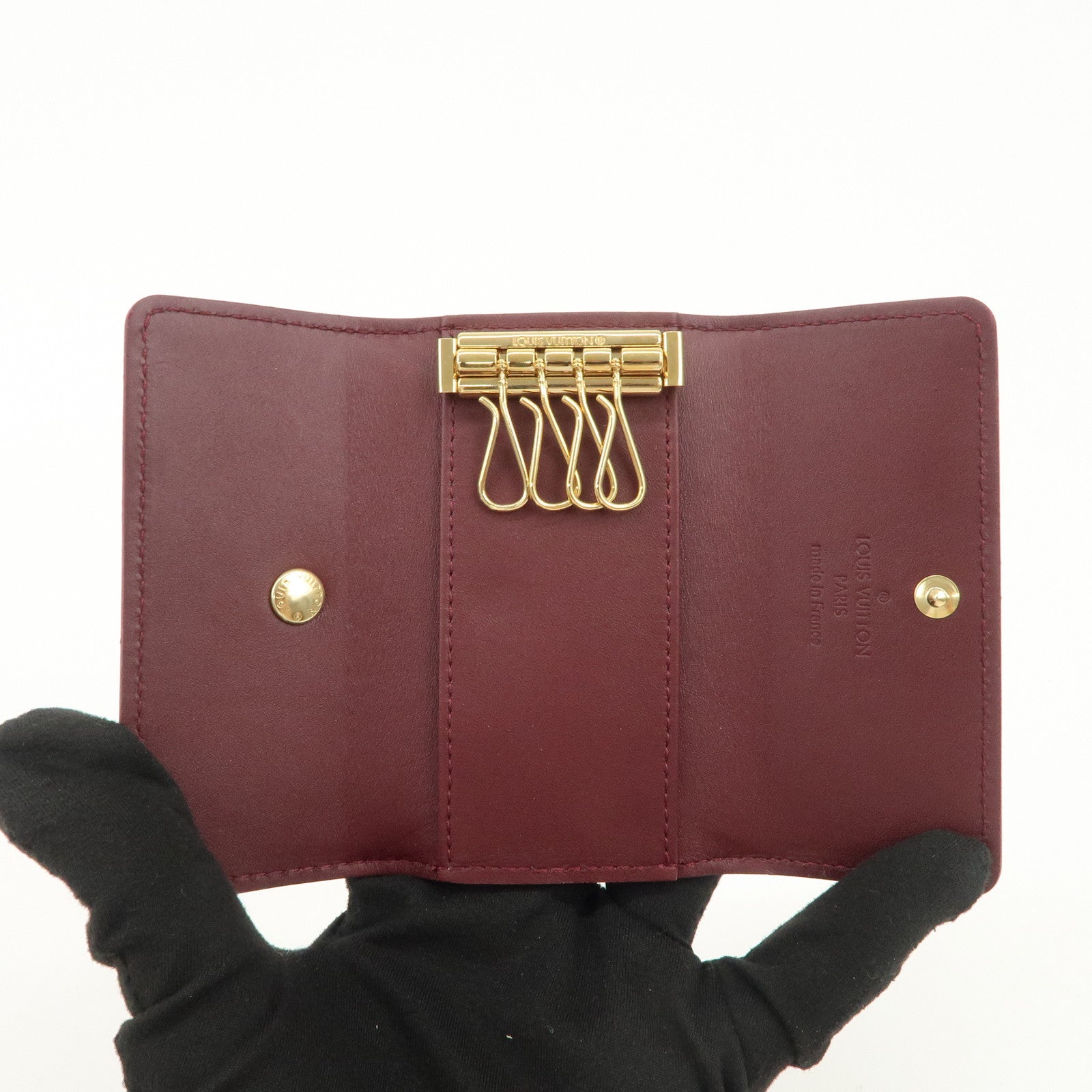Louis Vuitton Vernis Multicles 4 Key Case Rouge Fauviste M91542