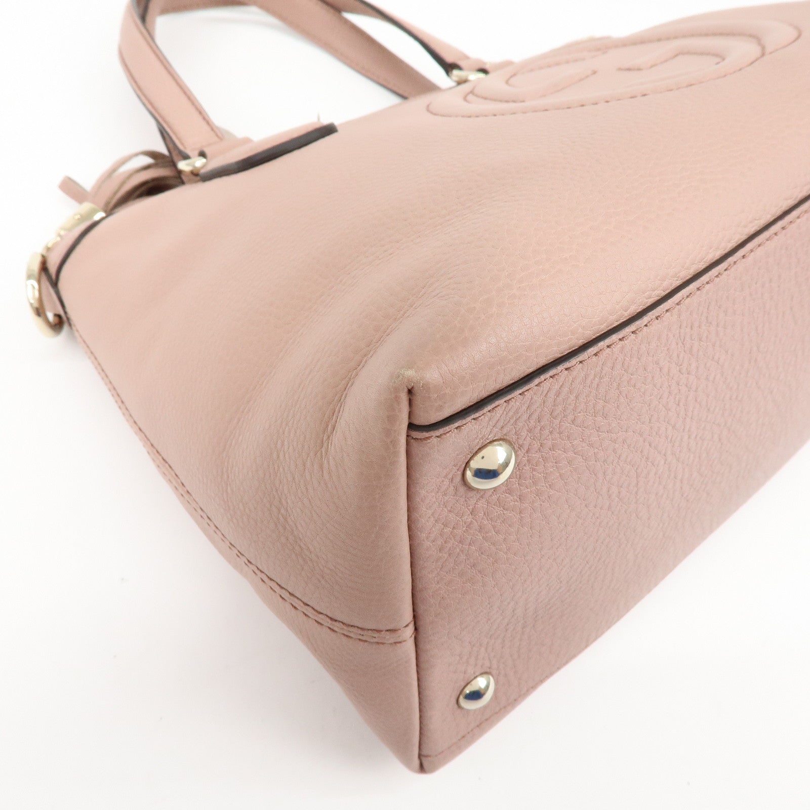 GUCCI SOHO Interlocking G Leather 2Way Hand Bag Pink 308362